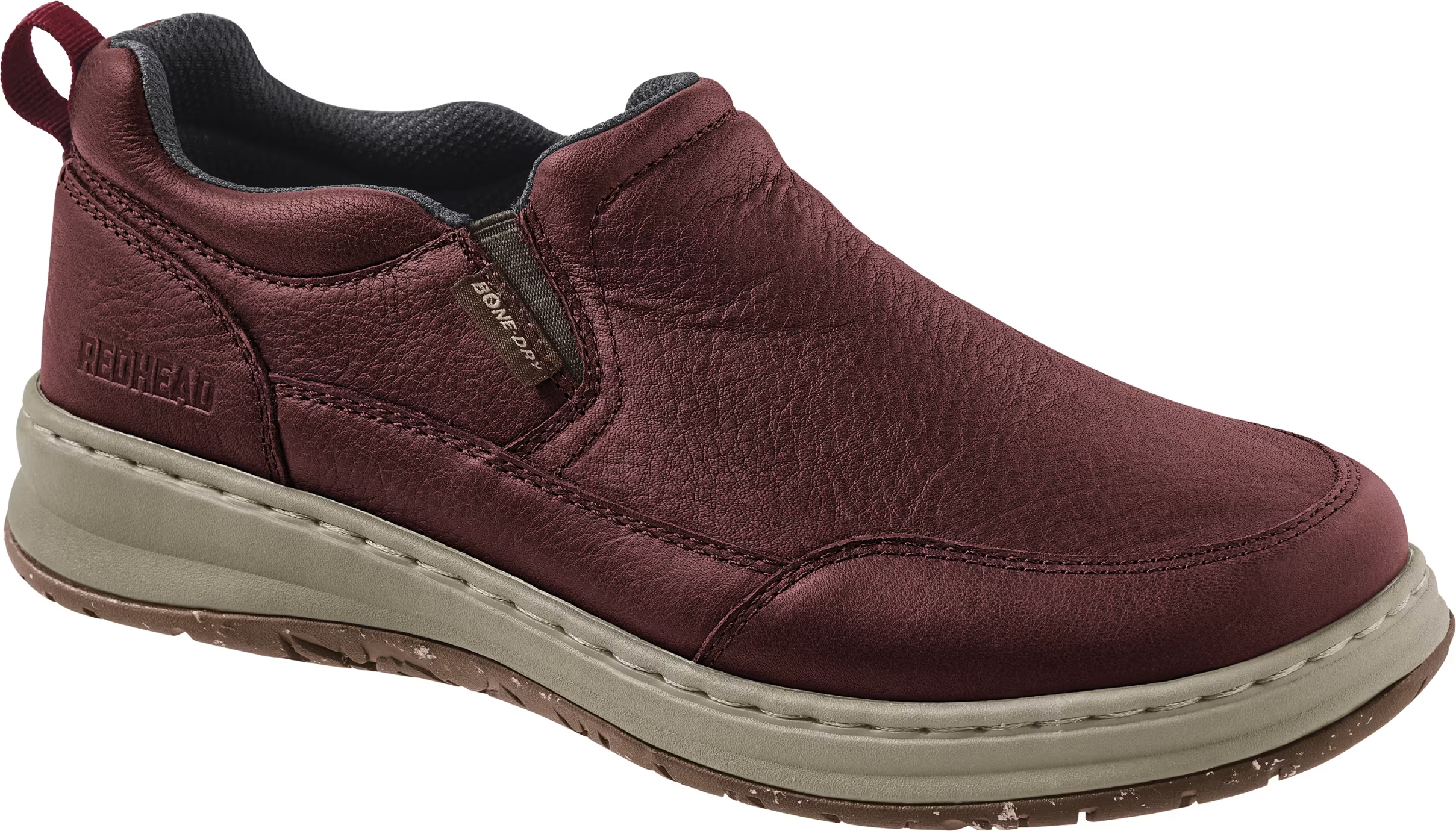 Image of RedHead Leather Moc Casual Shoes for Men - Brunette