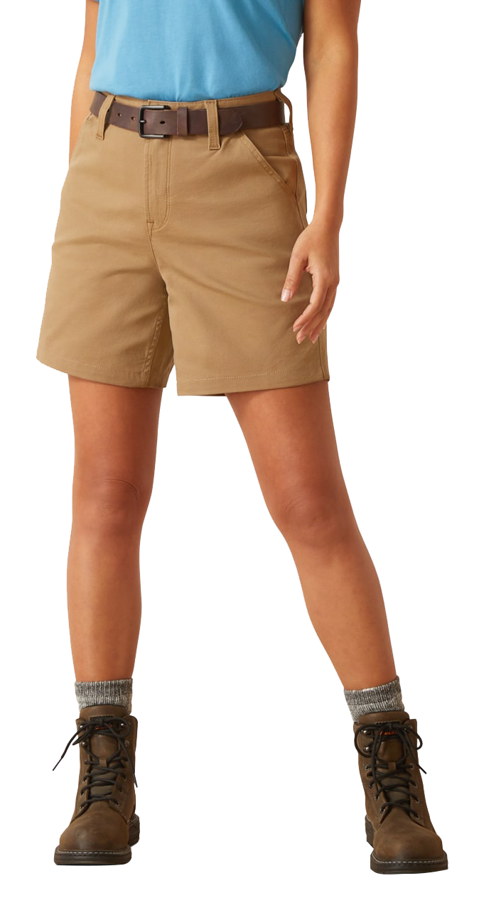 Image of "Ariat Rebar PR Made Tough 6"" Shorts for Ladies - Field Khaki"