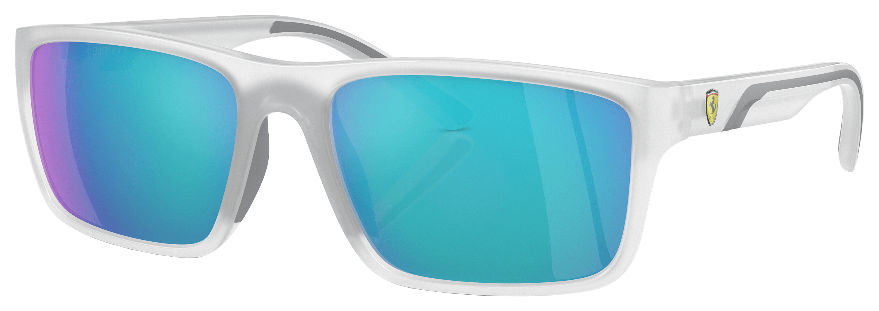 Image of Scuderia Ferrari FZ6003U Sunglasses - Matte Gray/Opal/Violet/Blue Mirror - X-Large