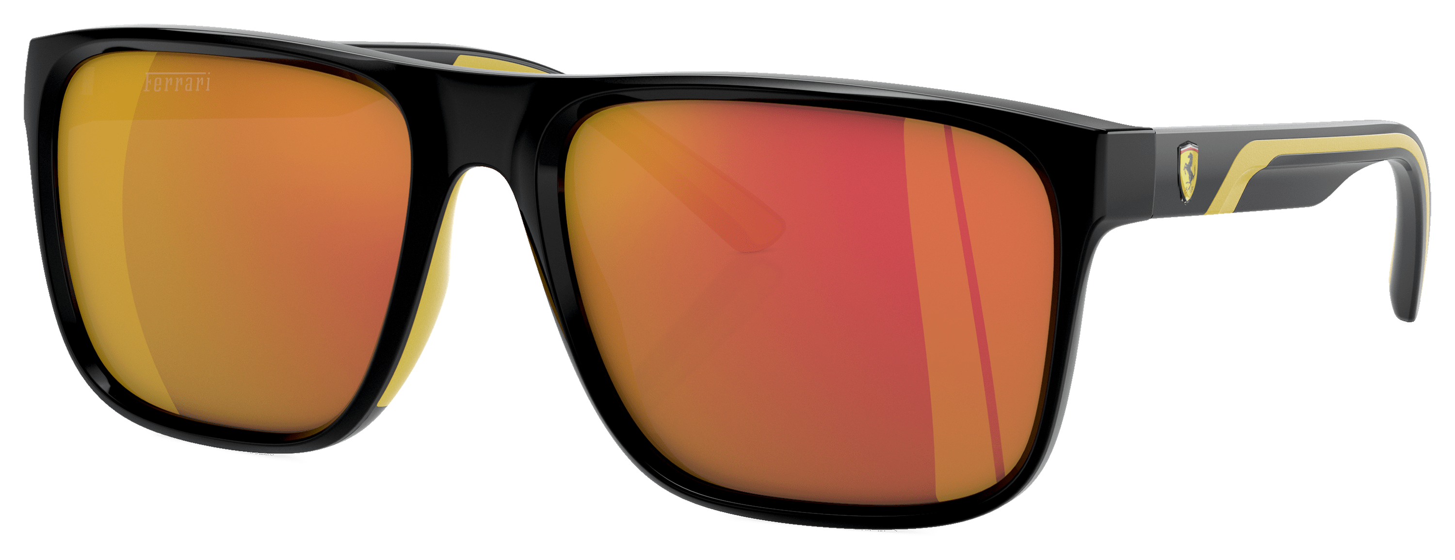 Image of Scuderia Ferrari FZ6002U Sunglasses - Black/Gold/Red Mirror - XX-Large