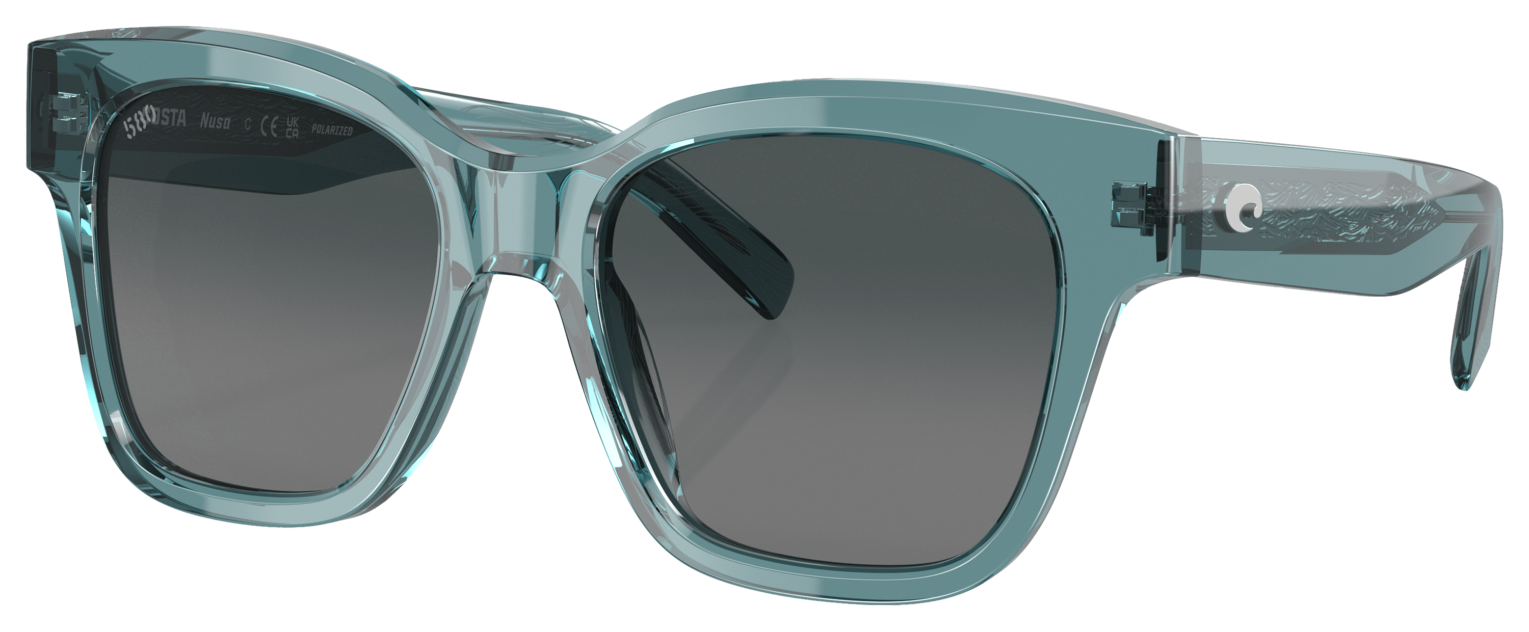 Image of Costa Del Mar Nusa 580G Glass Polarized Sunglasses for Ladies - Deep Crystal Aquamarine/Gray Gradient - X-Large