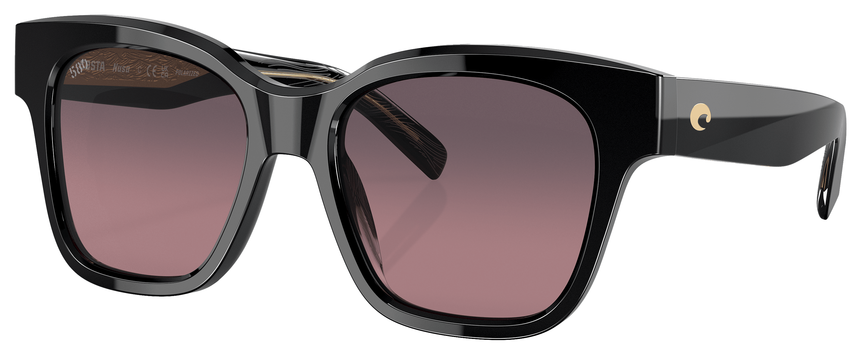 Image of Costa Del Mar Nusa 580G Glass Polarized Sunglasses for Ladies - Black/Rose Gradient - X-Large