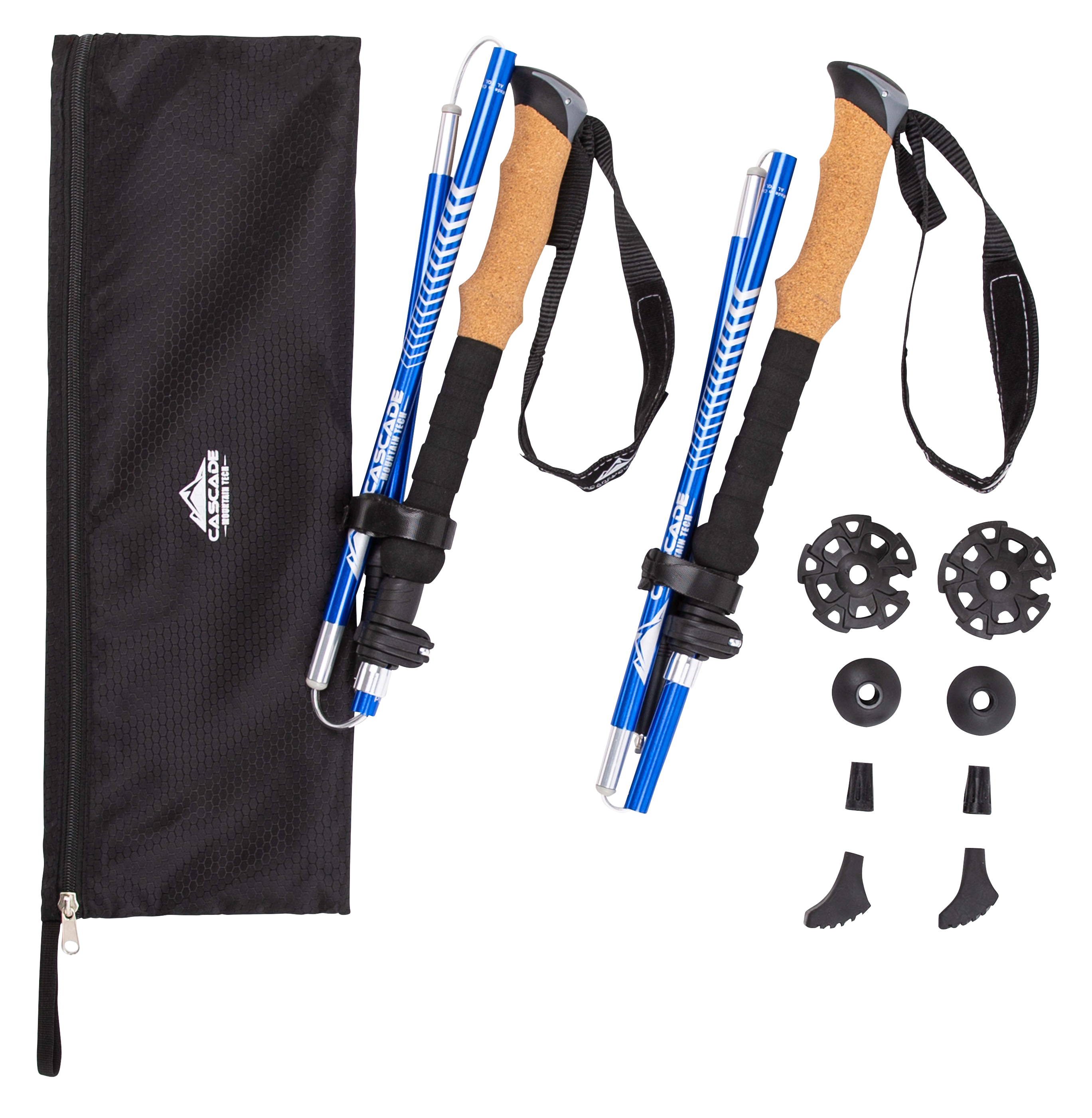 Image of Cascade Mountain Tech Folding Quick-Lock Trekking Poles with Cork Grips