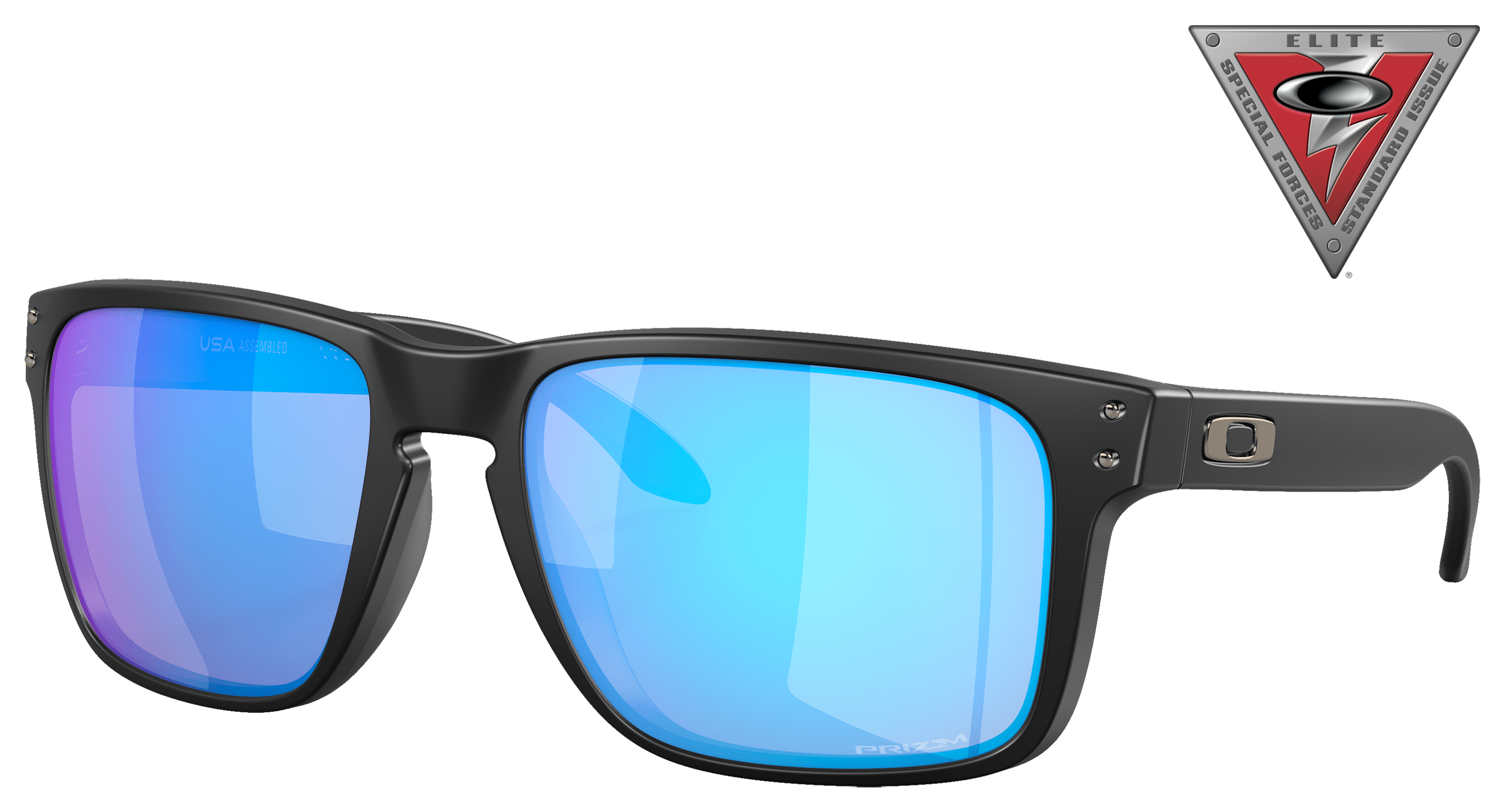 Image of Oakley SI Holbrook XL OO9417 Prizm Grey Sunglasses - Matte Black/Prizm Sapphire - X-Large