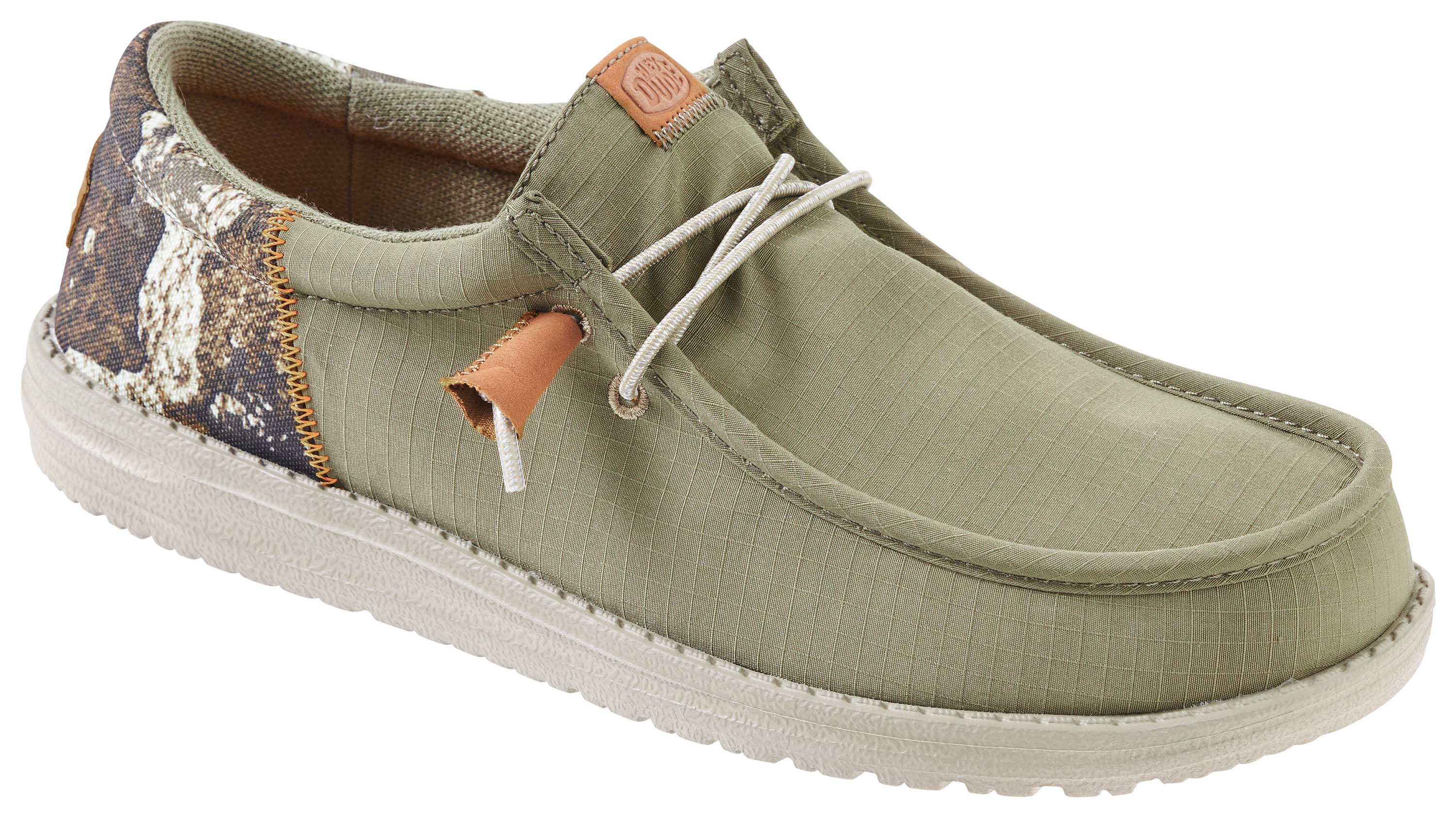 Image of HEYDUDE Wally Funk TrueTimber Casual Shoes for Men - Dark Olive/TrueTimber Strata - 10M