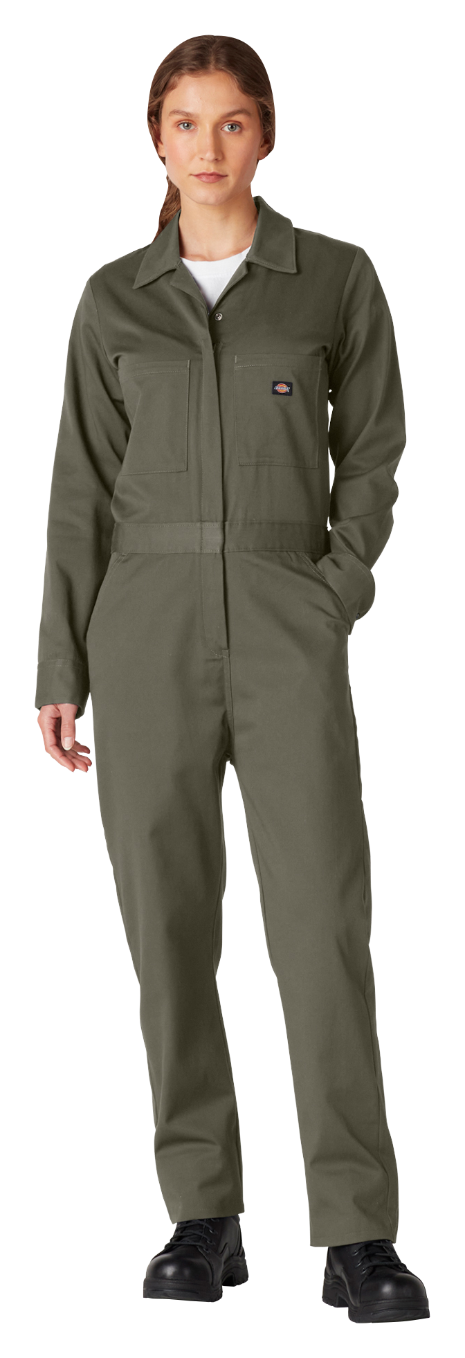 Image of Dickies Long-Sleeve Coveralls for Ladies - Moss Green