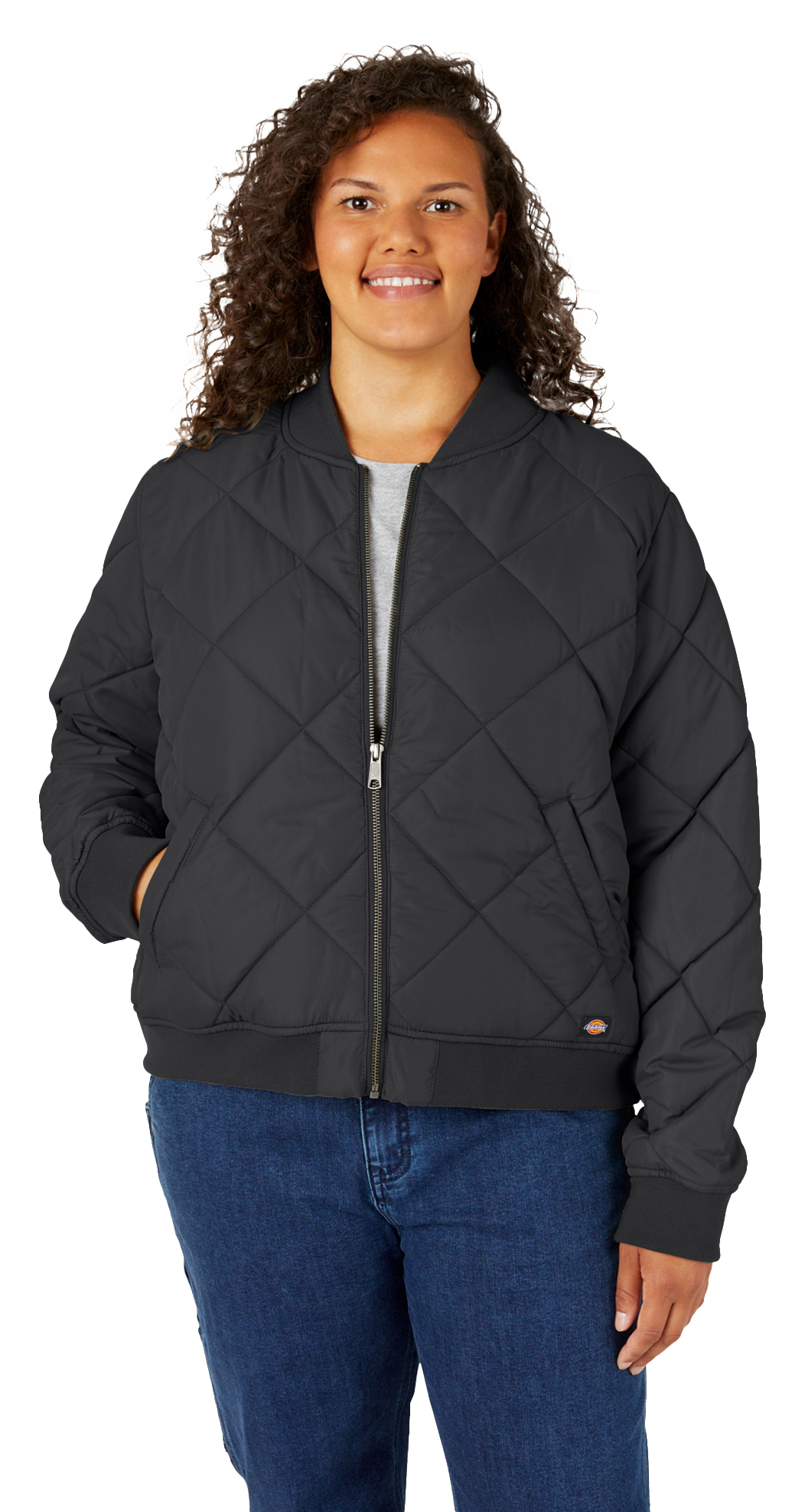 Image of Dickies Quilted Bomber Jacket for Ladies - Black - 1X