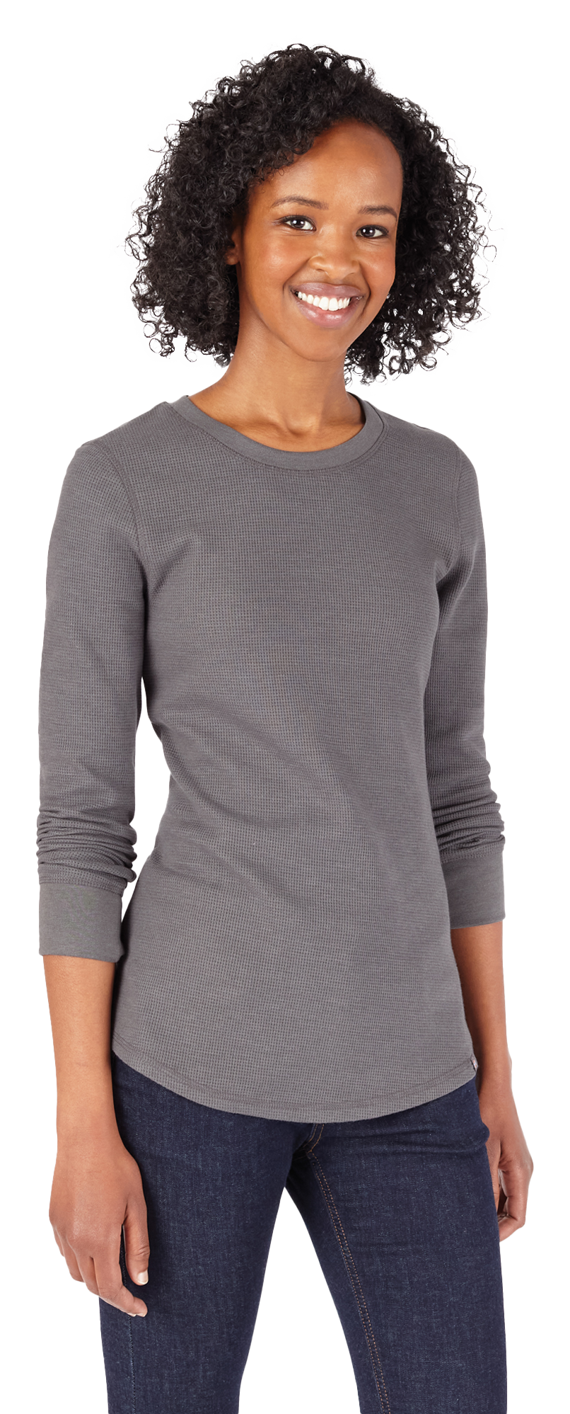 Image of Dickies Thermal Crew-Neck Long-Sleeve Shirt for Ladies - Graphite Single Dye - XS