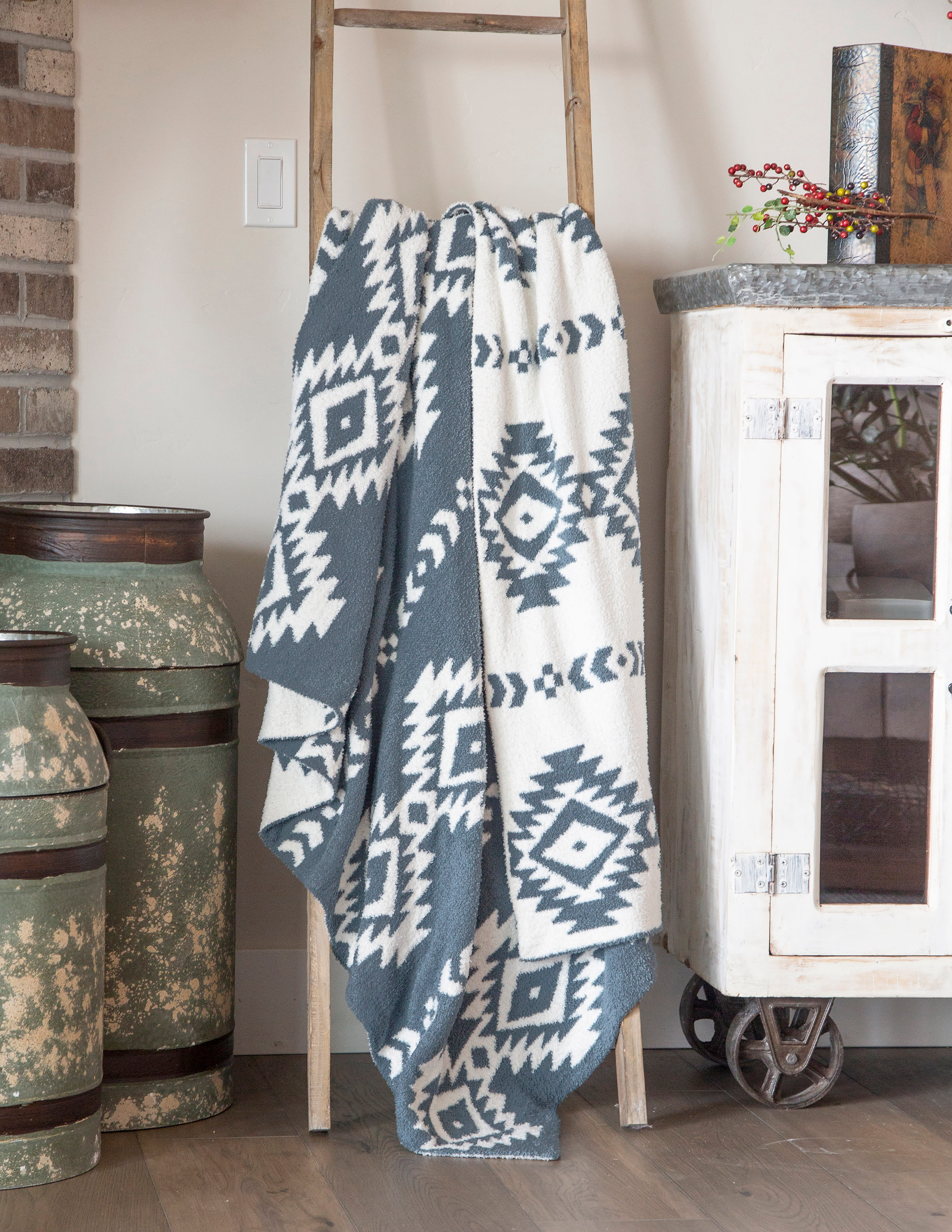 Image of Carstens, Inc. Stormy Southwest Stretchy Reversible Throw Blanket