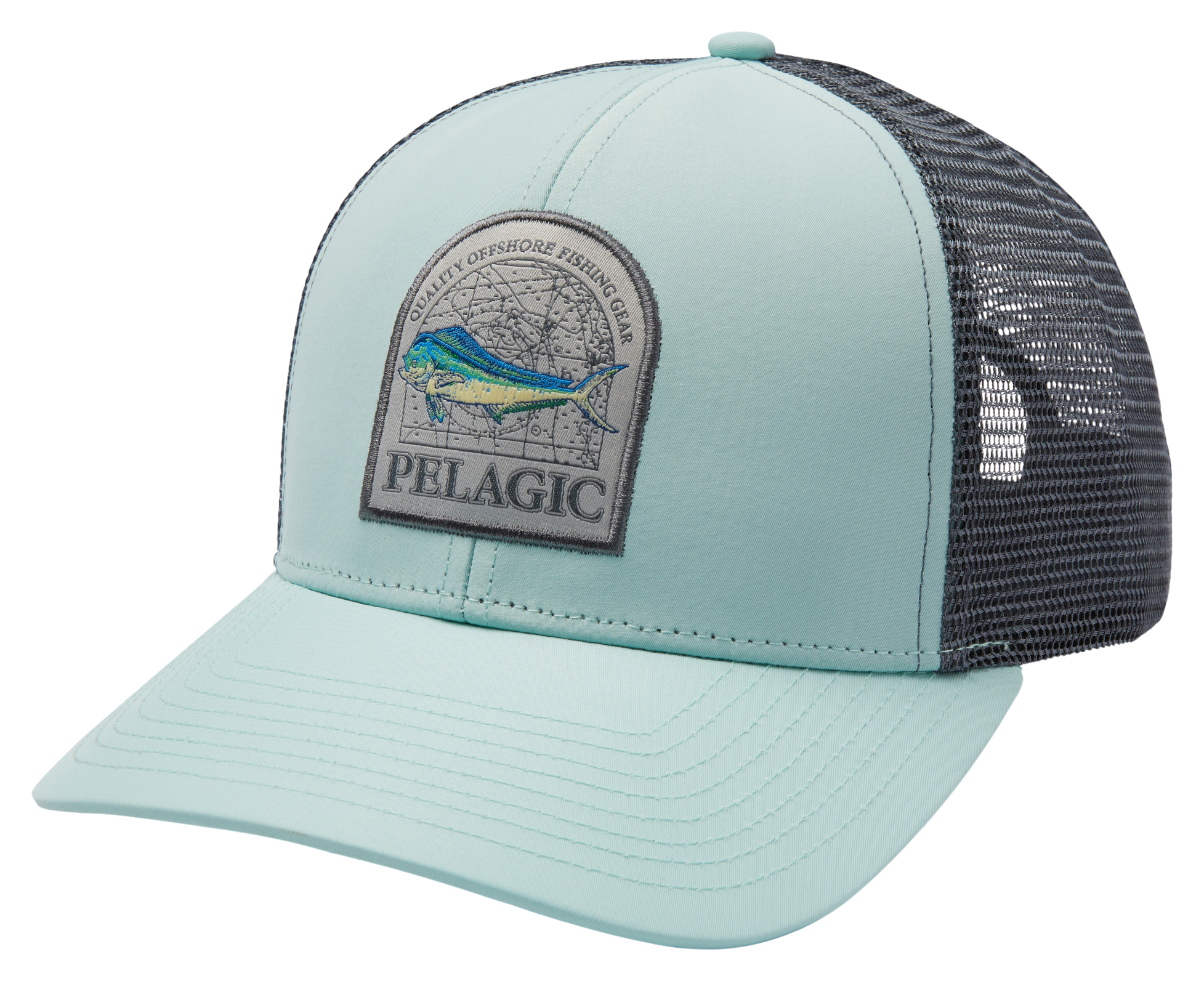 Image of Pelagic Mapped Mahi Mesh-Back Snapback Trucker Cap