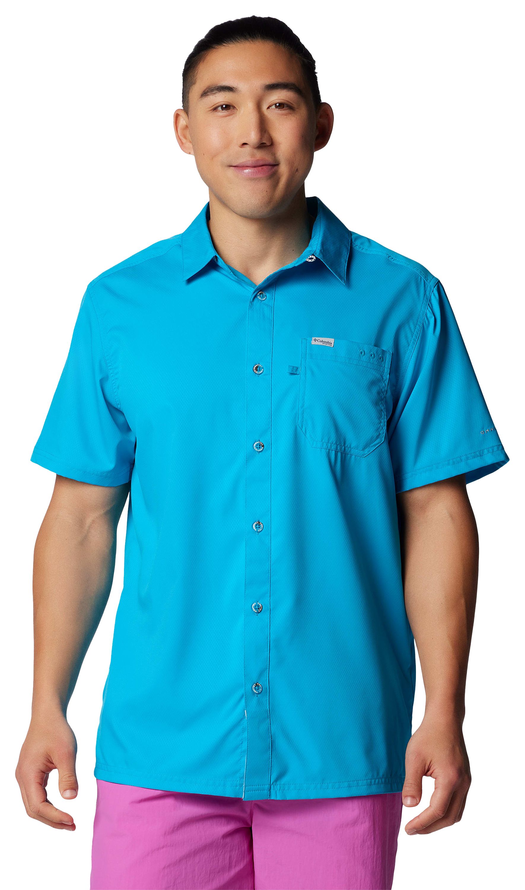 Men's Columbia Tee Shirt Performance Fishing Gear Light Blue 100% Polyester  Medium -  Canada