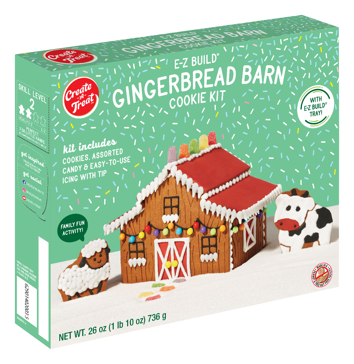 Image of Create a Treat E-Z Build Gingerbread Barn Cookie Kit