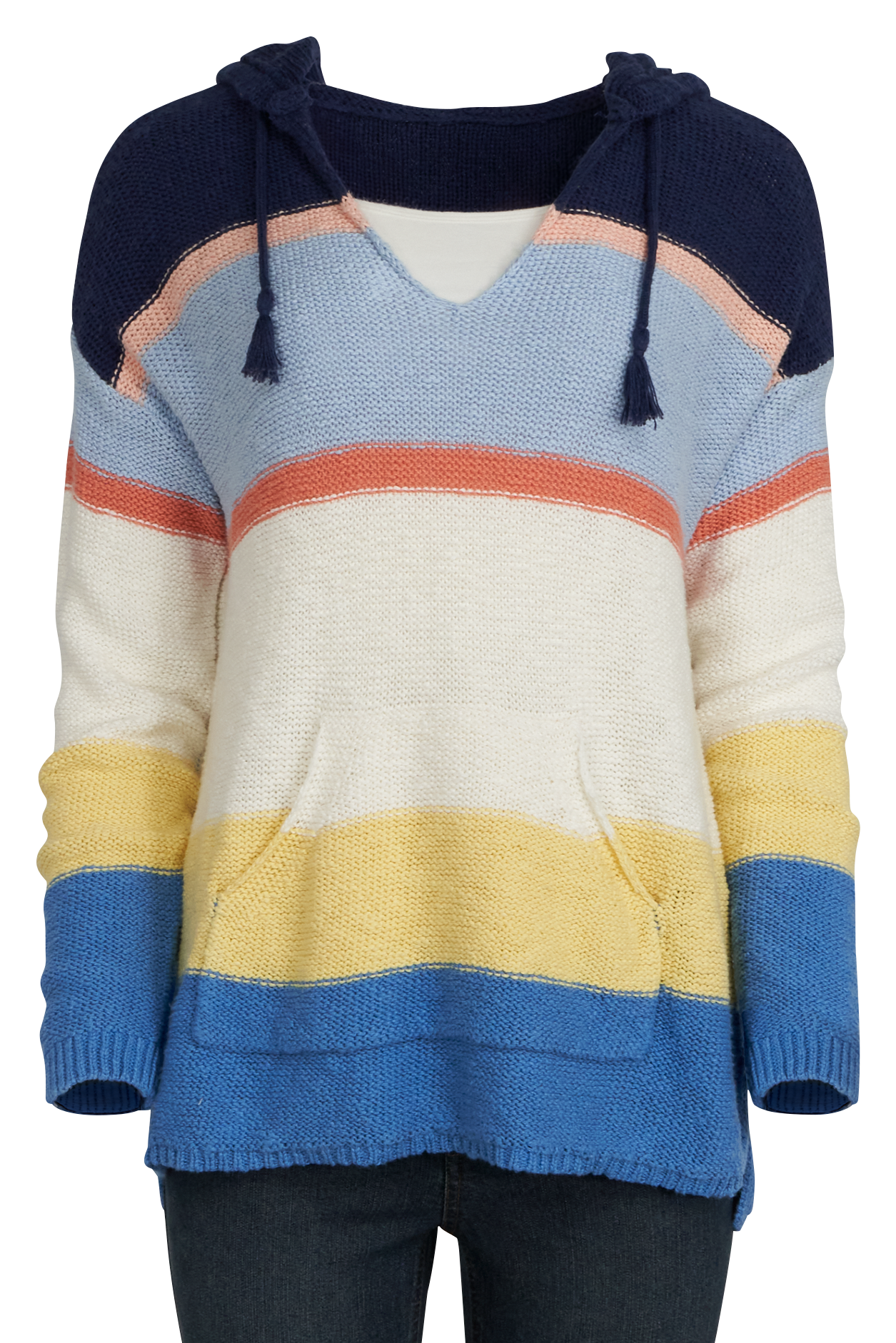 Image of Natural Reflections Baja Desert Long-Sleeve Hoodie - Peacoat Colorblock - XL