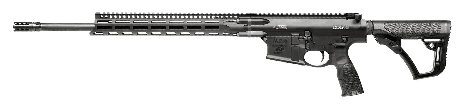 Daniel Defense DD5 V5 SemiAuto Rifle  65 Creedmoor  Black Type III Hard Anodized  Daniel Defense Buttstock  0