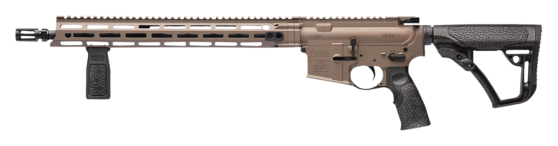 Image of Daniel Defense DDM4 V7 Semi-Auto Rifle - .223 Rem/5.56 NATO - FDE Cerakote - Daniel Defense Furniture - 10 + 1