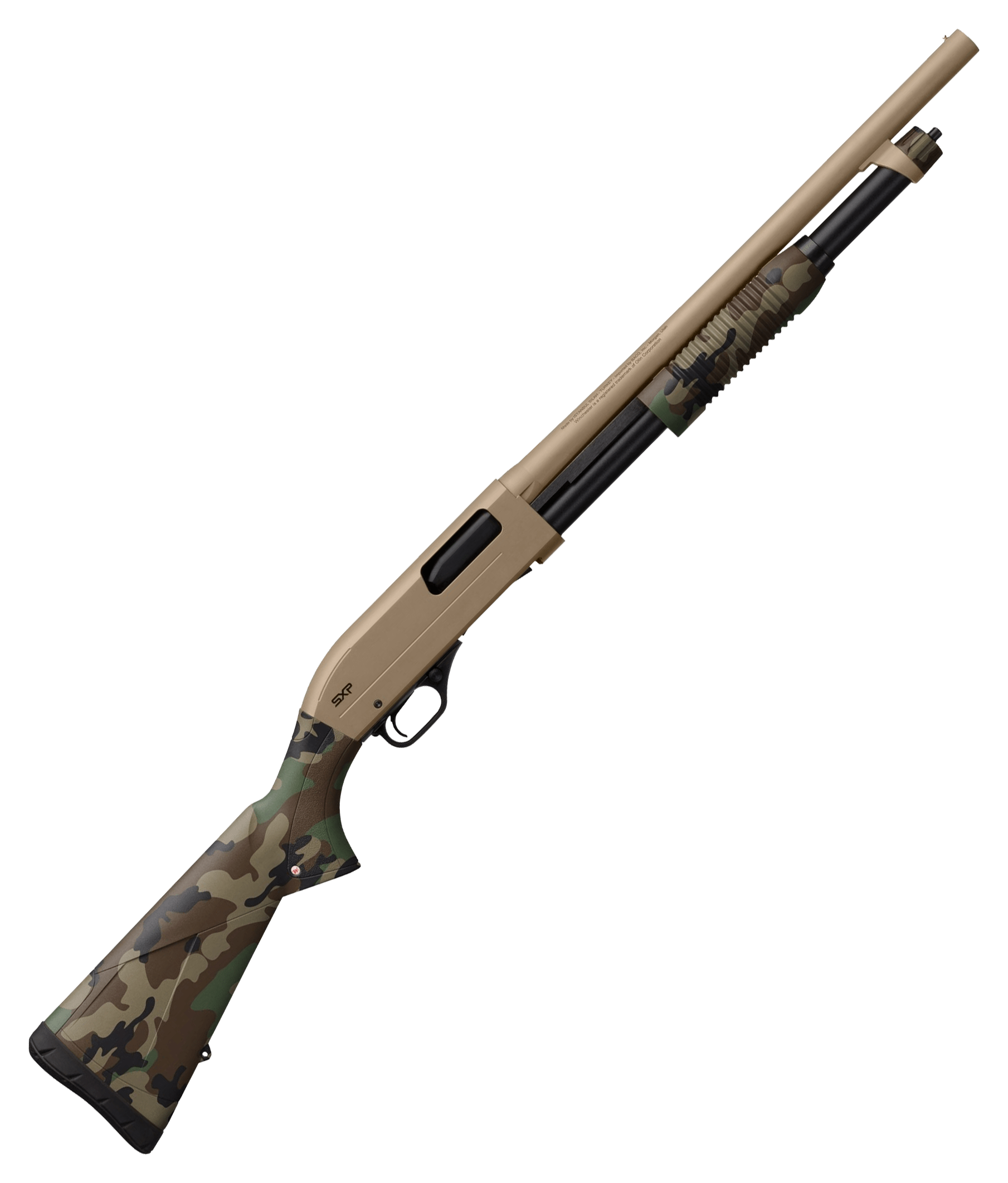 Winchester SXP Defender PumpAction Shotgun  20 Gauge  Flat Dark Earth  Woodland Camo Composite