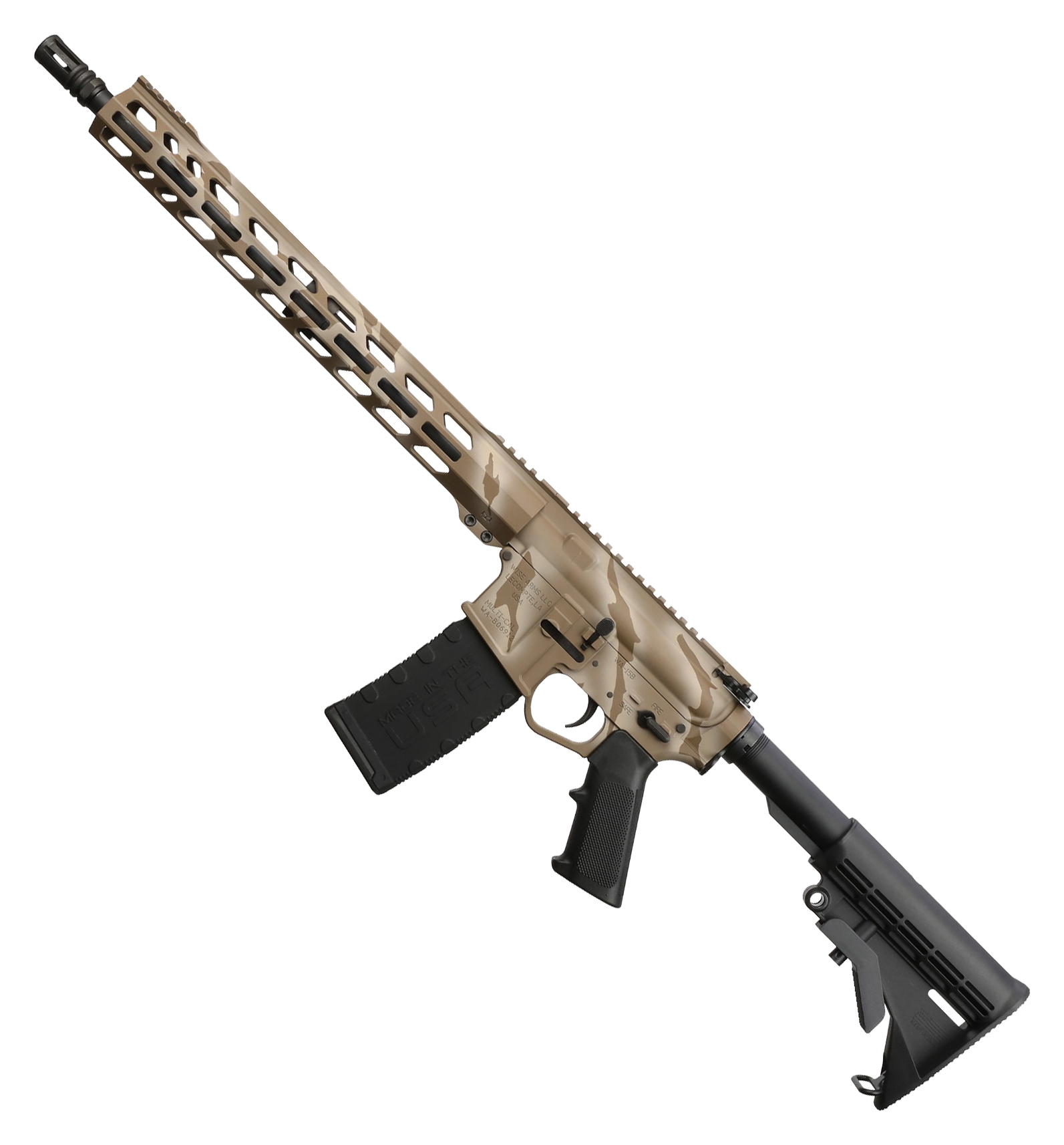 Wise Arms WA15B AR15 SemiAuto Rifle  FDE Tiger Stripe Cerakote