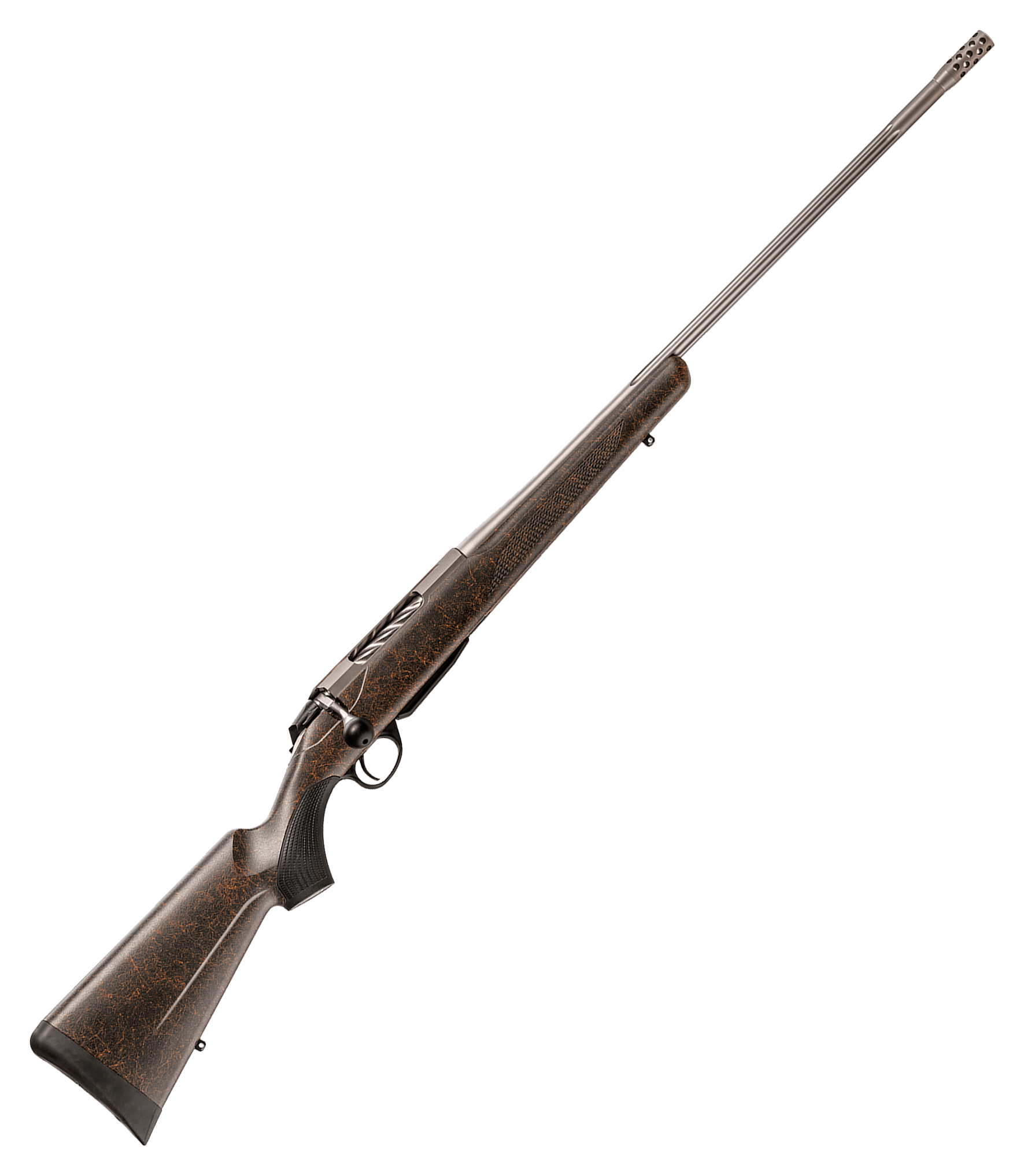 Image of Tikka T3x Lite Roughtech Bolt-Action Rifle - .243 Win - Matte Stainless - Ember/Black