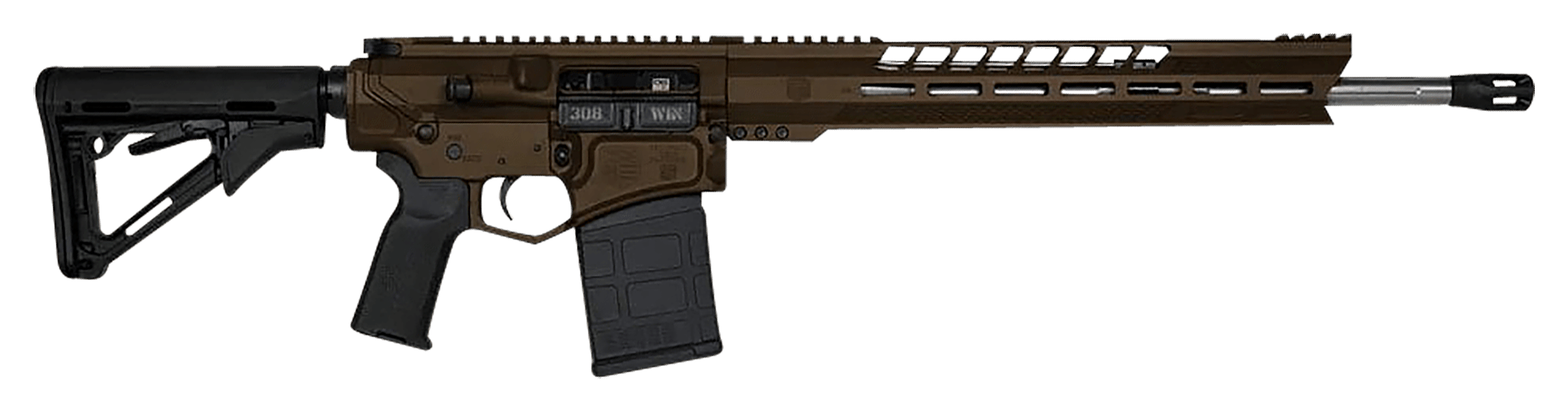 Image of "Diamondback Firearms DB10 Semi-Auto Rifle - .308 Win - 18"" - Midnight Bronze Cerakote - CF With Accent Graphics"