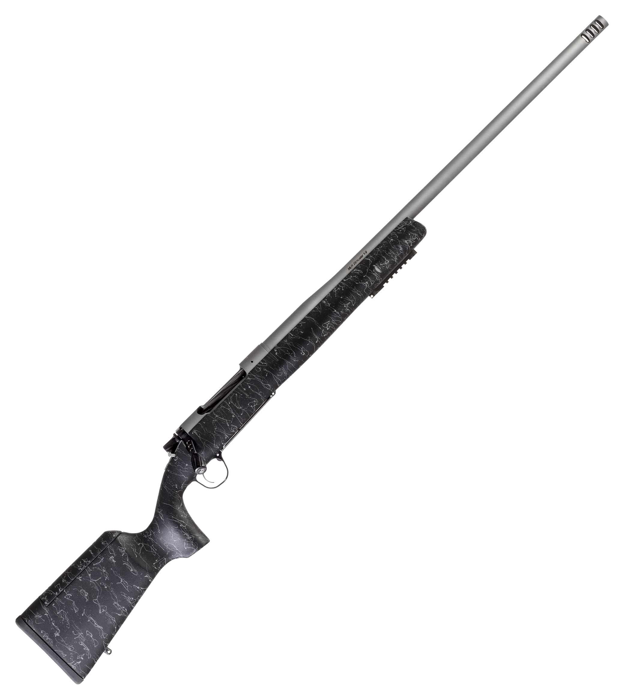 Christensen Arms Mesa Long-Range Bolt-Action Rifle - 7mm PRC - 26" - Tungsten Cerakote - Black w/Gray Webbing - 4 + 1 - Christensen Arms