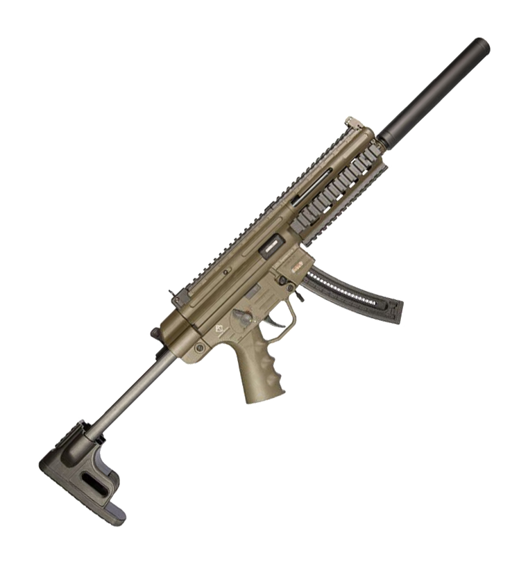 Image of American Tactical Inc. GSG-16 Carbine Semi-Auto Rimfire Rifle with Quad Rail Handguard - .22 LR - OD Green - 10 + 1