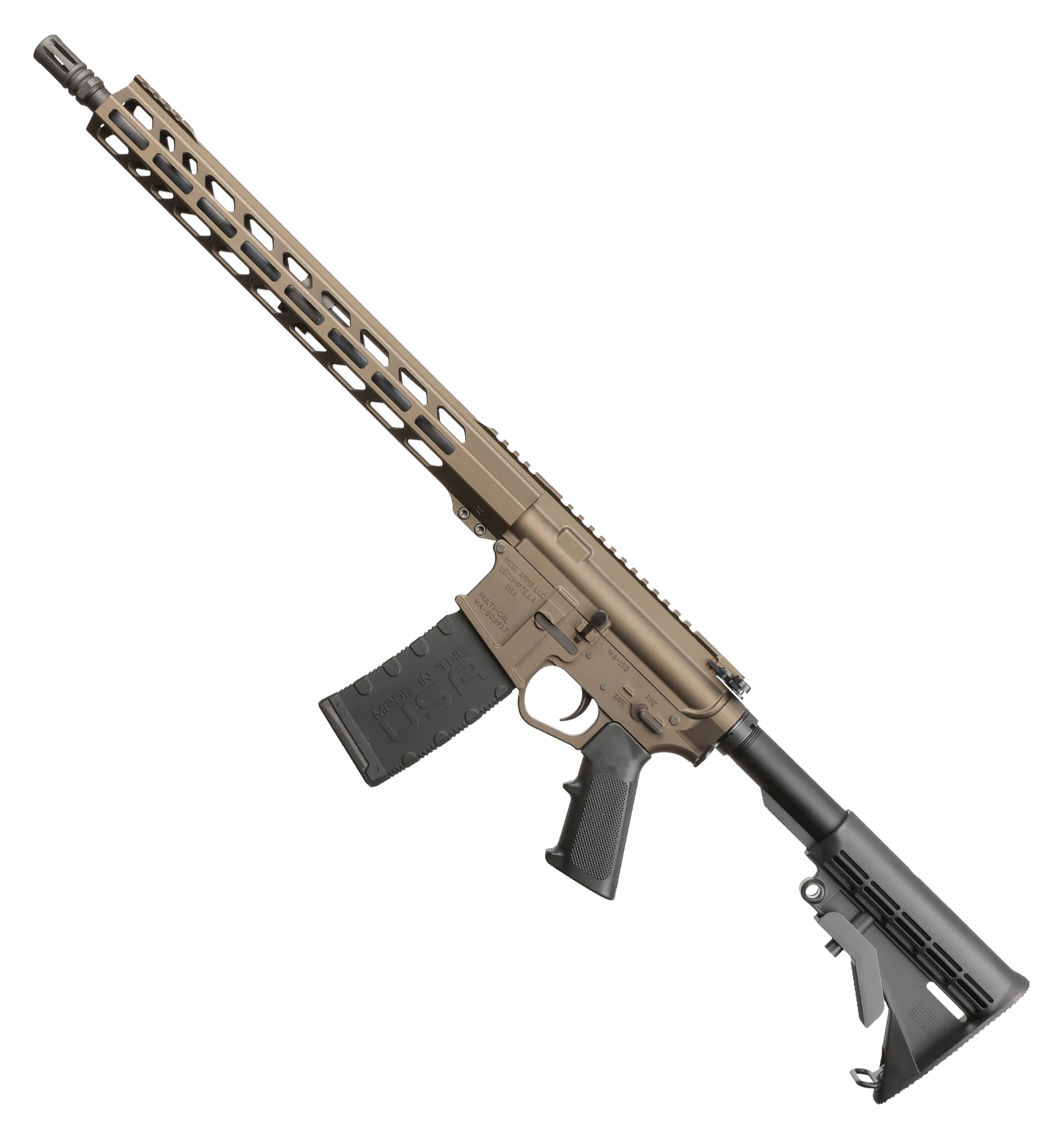 Wise Arms WA-15B AR-15 Semi-Auto Rifle - Midnight Bronze Cerakote - Wise Arms LLC