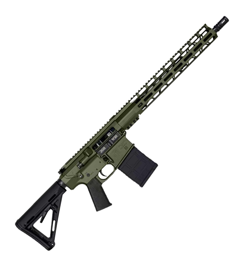 Image of Diamondback DB10 Carbon Series AR-10 Semi-Auto Rifle with Full Rail Upper - Olive Drab Green Cerakote