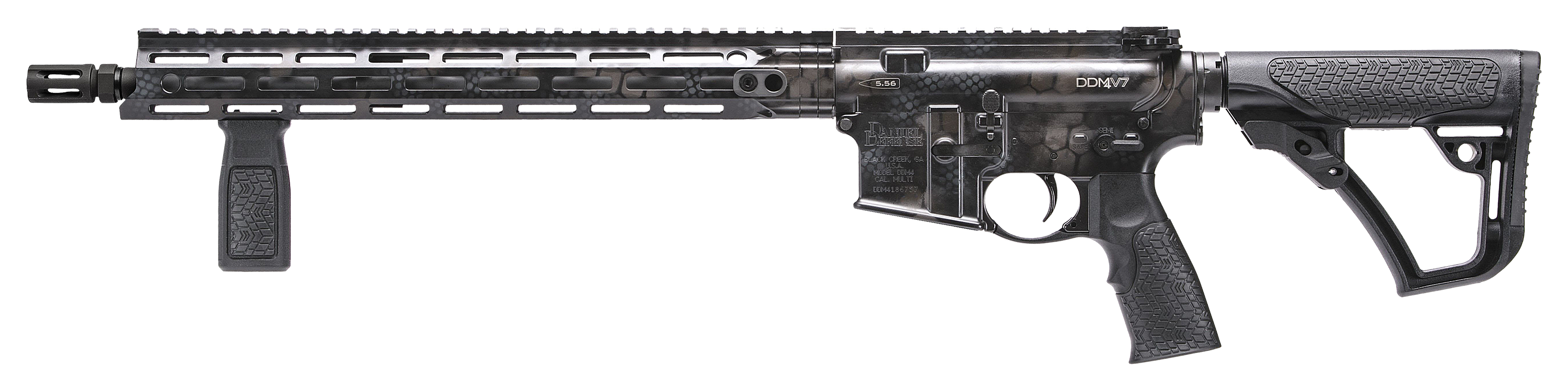 Image of Daniel Defense DDM4 V7 Semi-Auto Rifle - .223 Rem/5.56 NATO - Rattle Can Cerakote - Collapsible / Folding Stock - 1