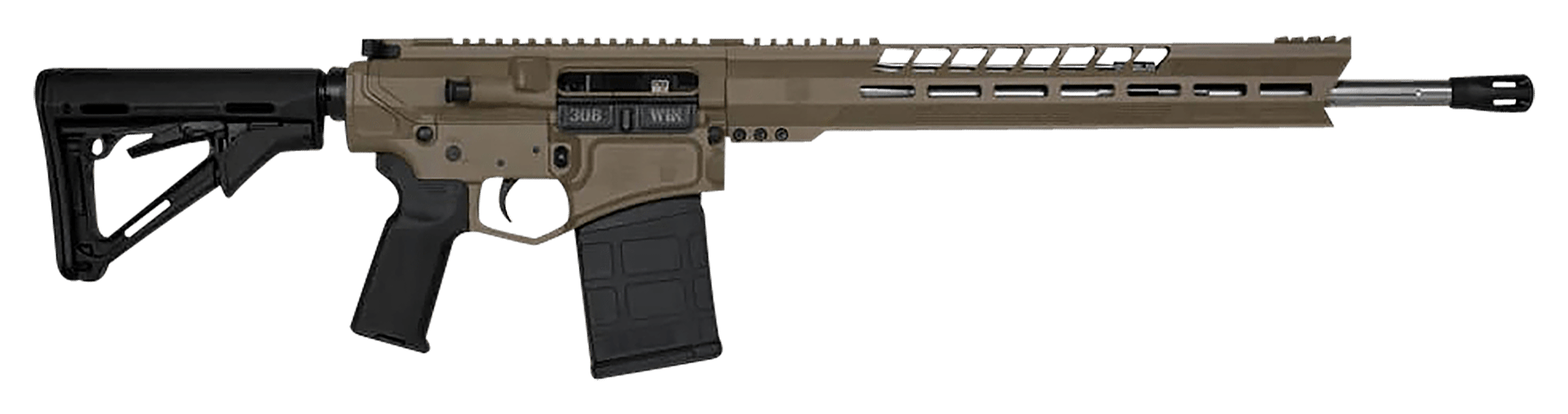 Diamondback Firearms DB10 SemiAuto Rifle  308 Win  18  FDE Cerakote  CF With Accent Graphics