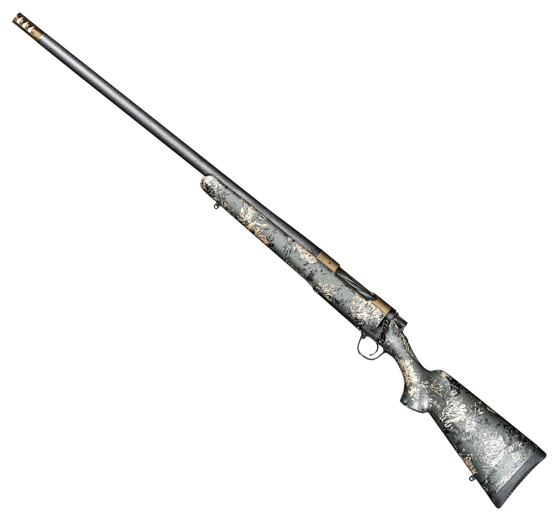 Christensen Arms Ridgeline FFT BoltAction Rifle  28 Nosler  Burnt Bronze Cerakote  Carbon wGreen and Tan Accents  41