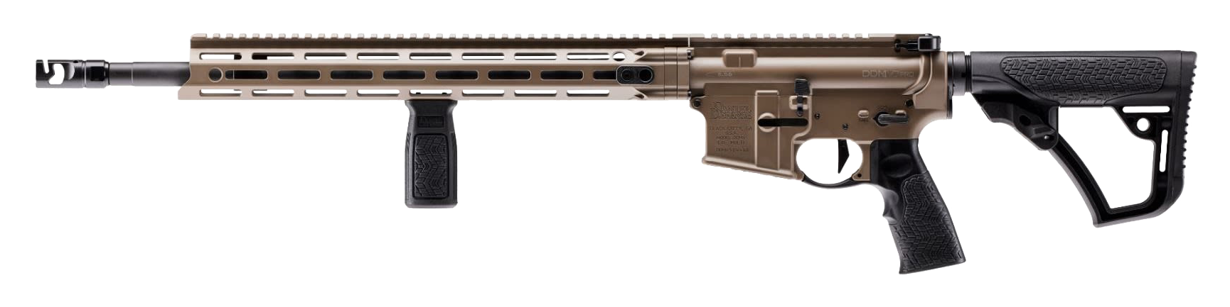 Daniel Defense DDM4 V7 Pro Semi-Auto Rifle - Flat Dark Earth Cerakote - Natural Finish Carbon Fiber - 0/Magazine Not Included - Daniel Defense