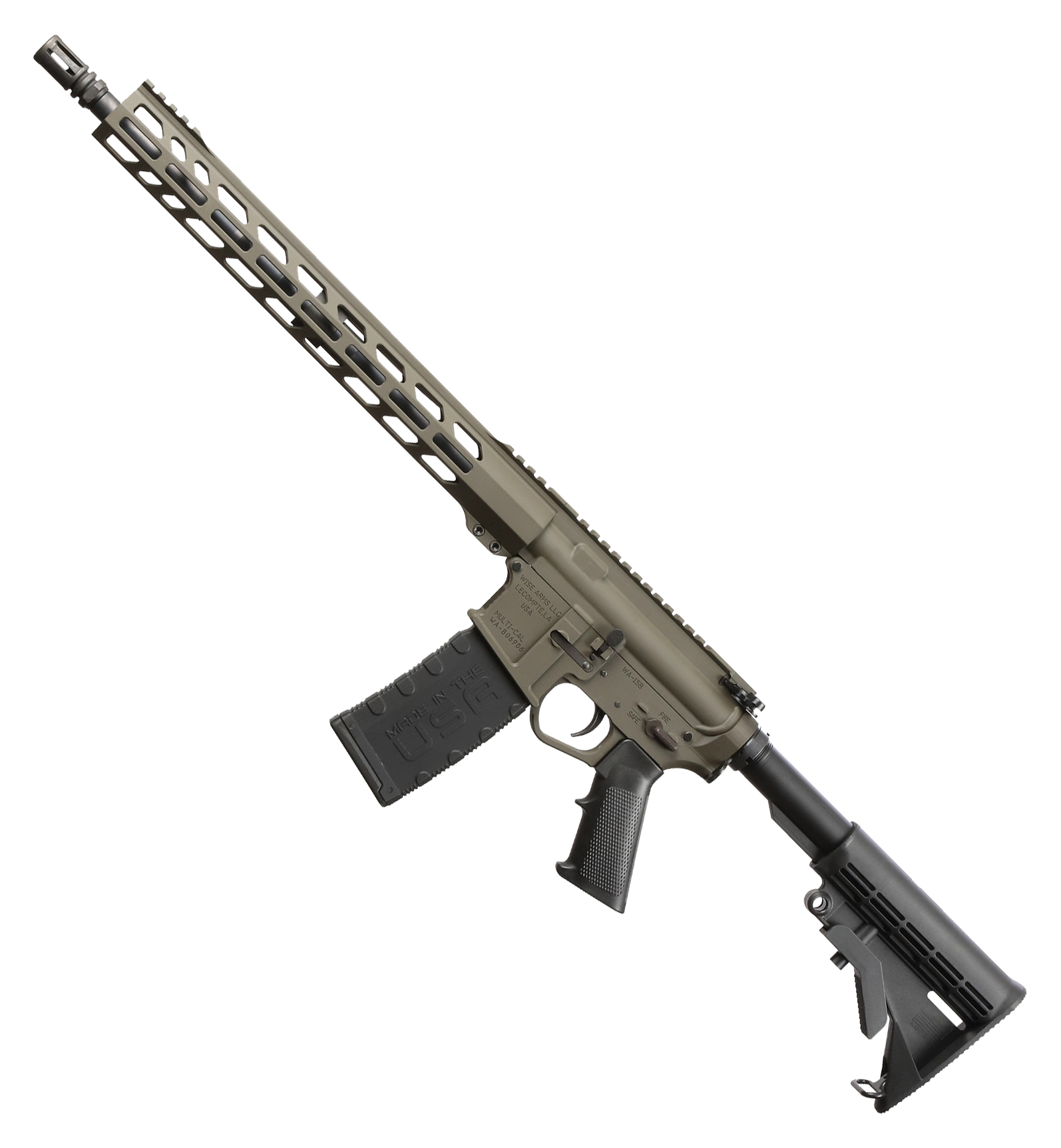 Wise Arms WA-15B AR-15 Semi-Auto Rifle - Olive Drab Green Cerakote - Wise Arms LLC