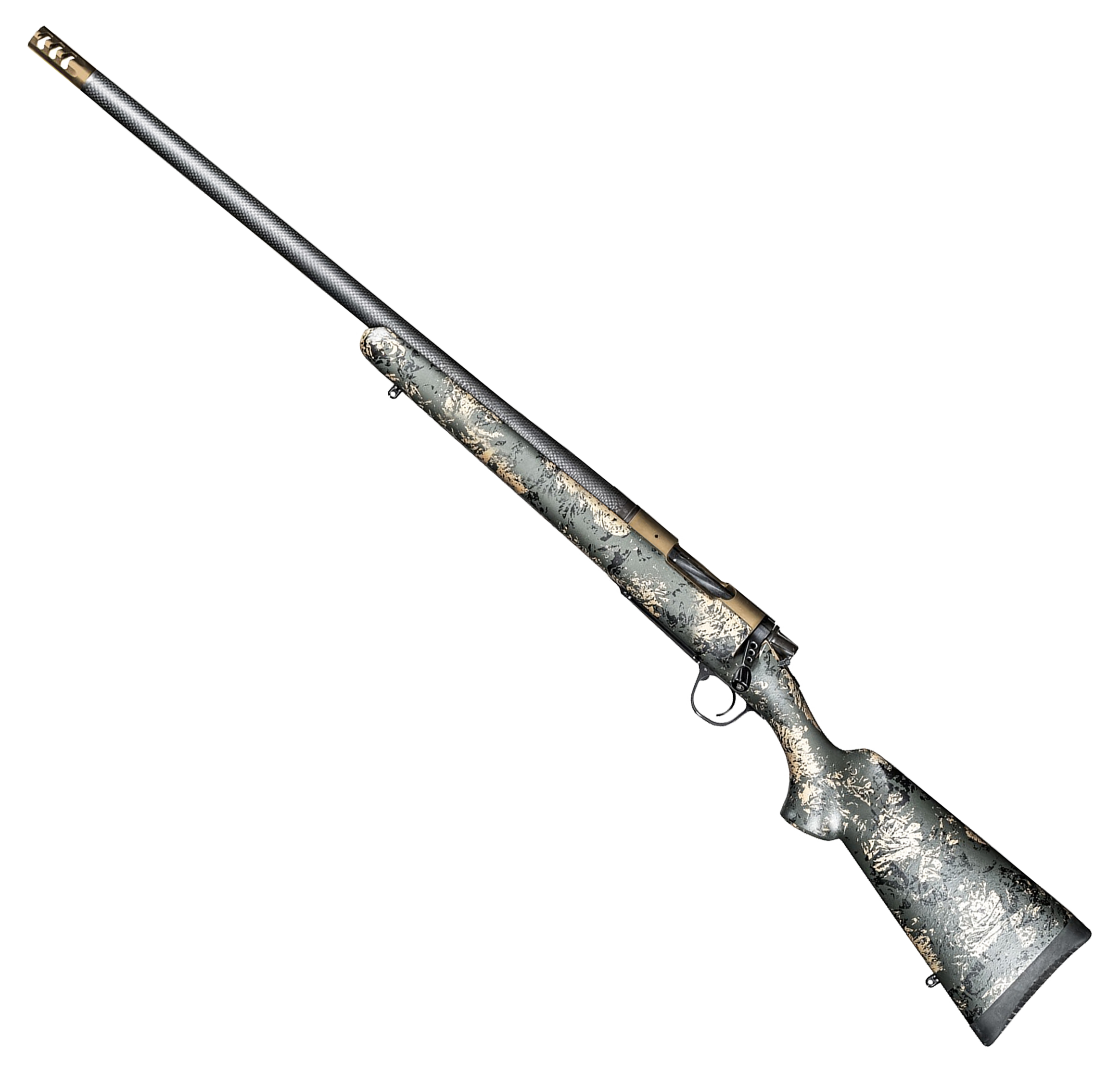 Image of Christensen Arms Ridgeline FFT Bolt-Action Rifle - .308 Win - Burnt Bronze Cerakote - Carbon w/Green and Tan Accents - 4+1