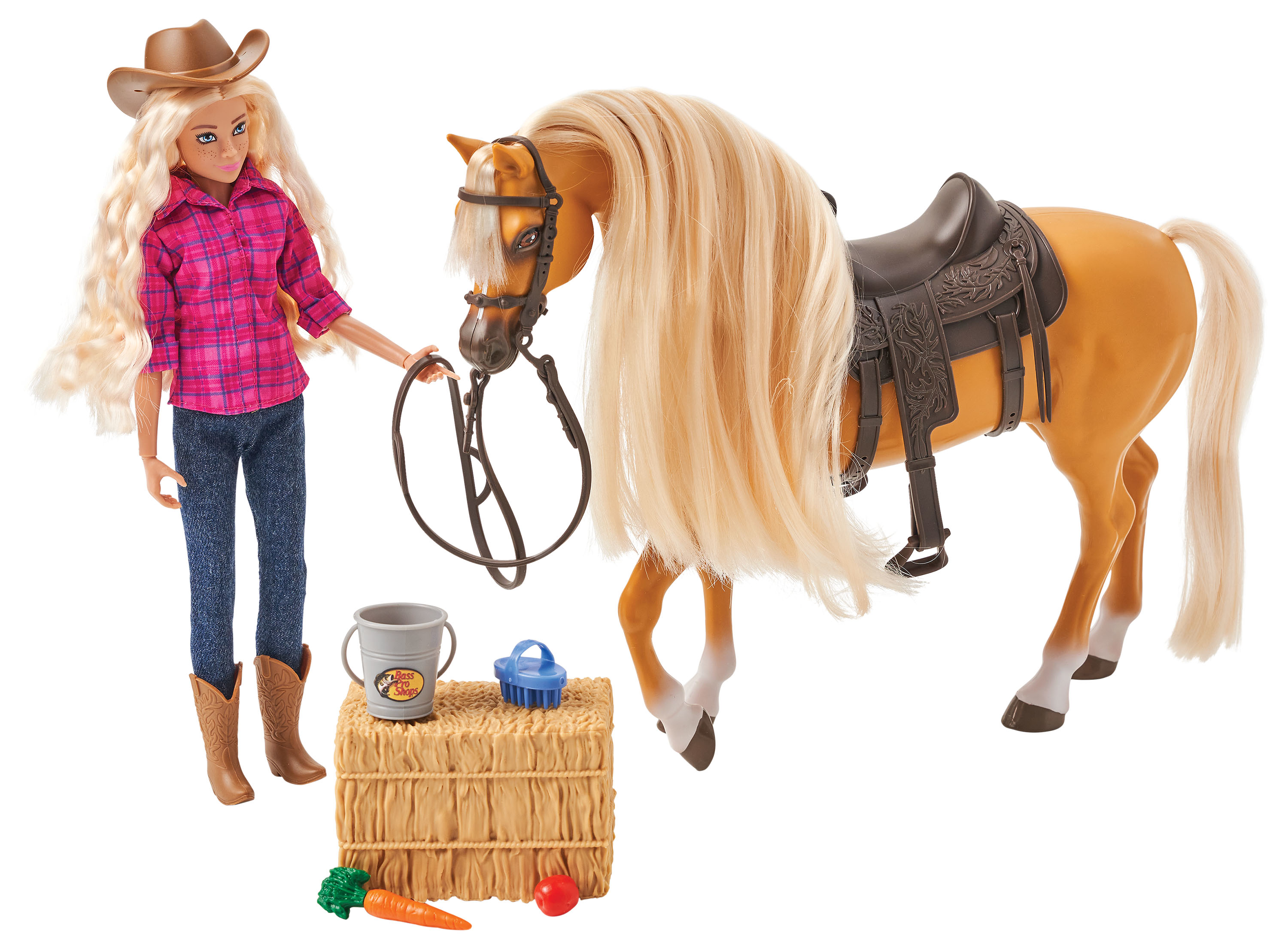 BASS PRO SHOPS Deluxe Doll and Horse Playset for Kids