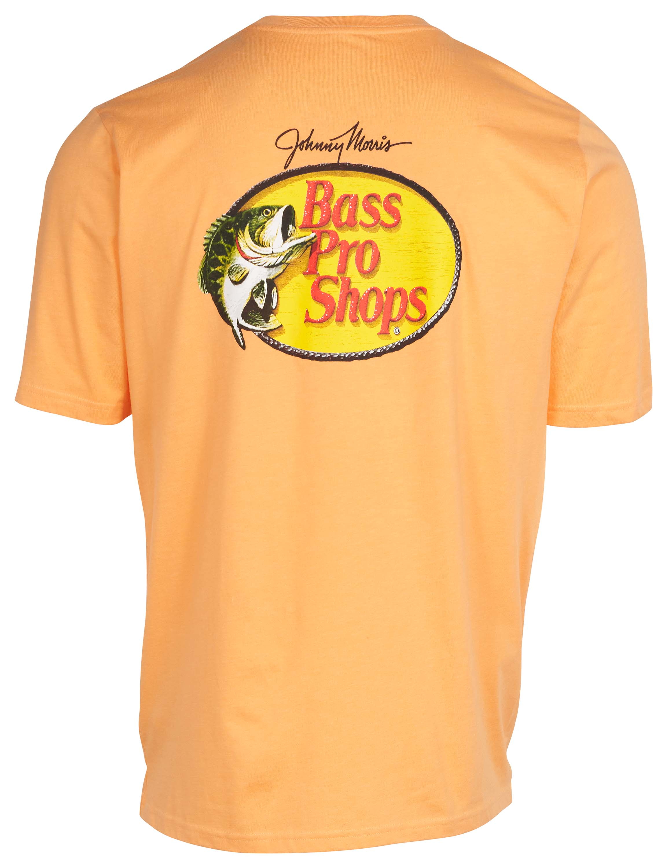Image of Bass Pro Shops Woodcut Logo Short-Sleeve Pocket T-Shirt for Men - Papaya