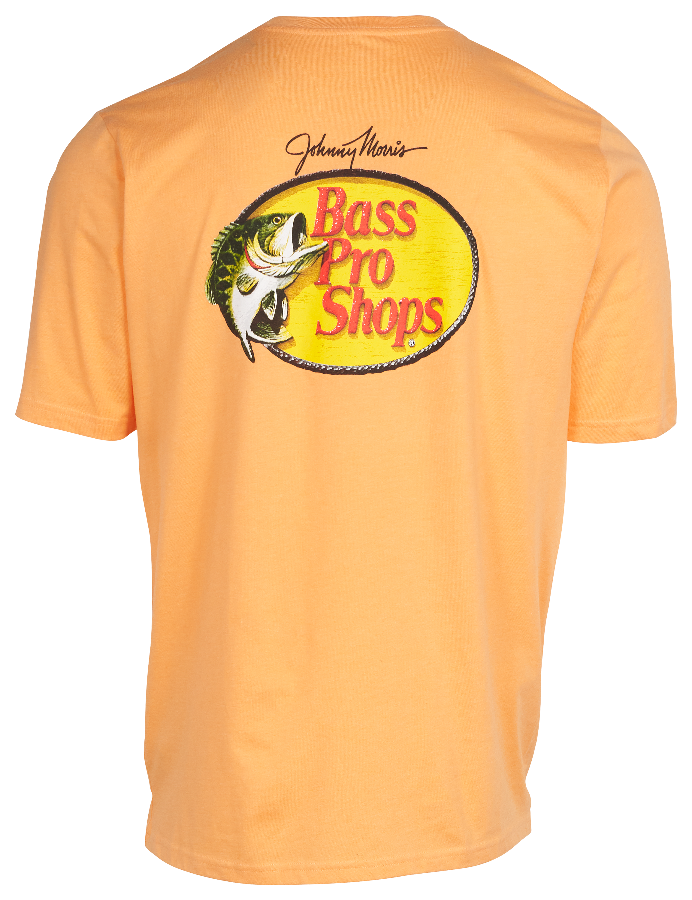 Image of Bass Pro Shops Woodcut Logo Short-Sleeve Pocket T-Shirt for Men - Papaya