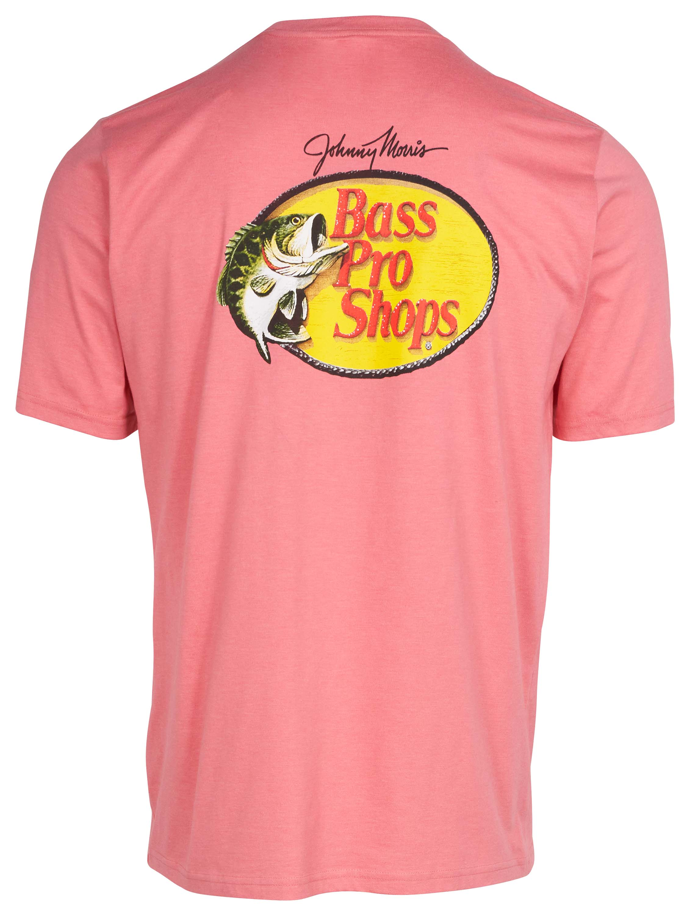Image of Bass Pro Shops Woodcut Logo Short-Sleeve Pocket T-Shirt for Men - Pink