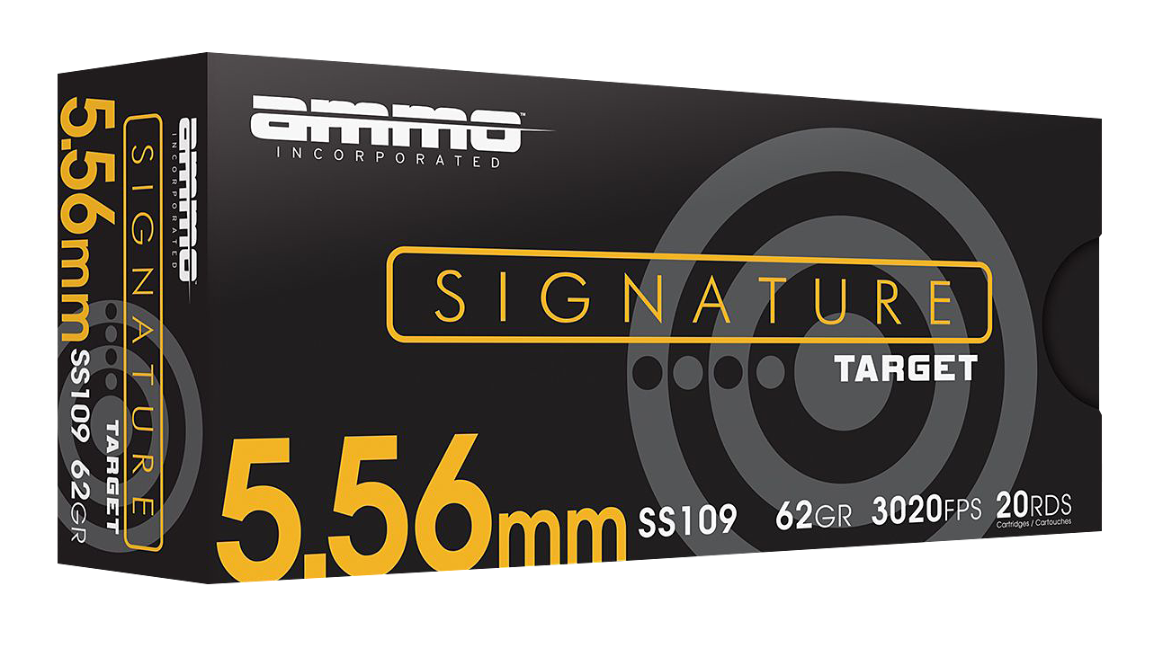 Ammo Inc. Signature 5.56x45mm 62 Grain SS109 Full Metal Jacket Centerfire Rifle Ammo