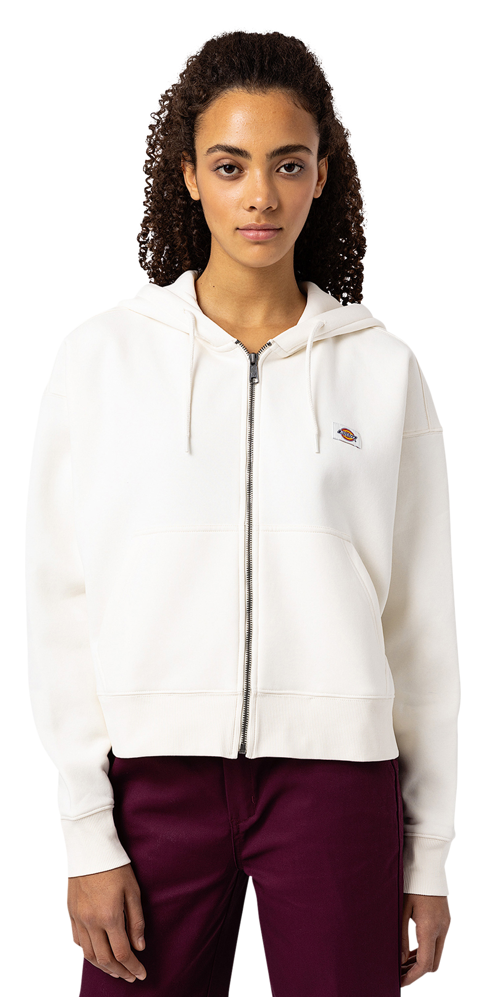 Image of Dickies Oakport Zip Long-Sleeve Hoodie for Ladies - Cream - S