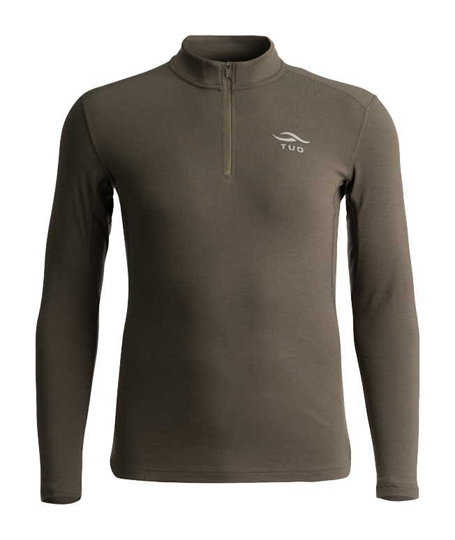 Image of TUO Kinetic Merino 250 Quarter-Zip Base-Layer Top for Men - Deadfall - 3XL