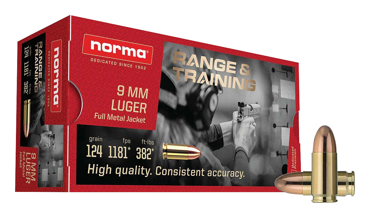 Image of Norma Range & Training 9mm Luger 124 Grain Handgun Ammo