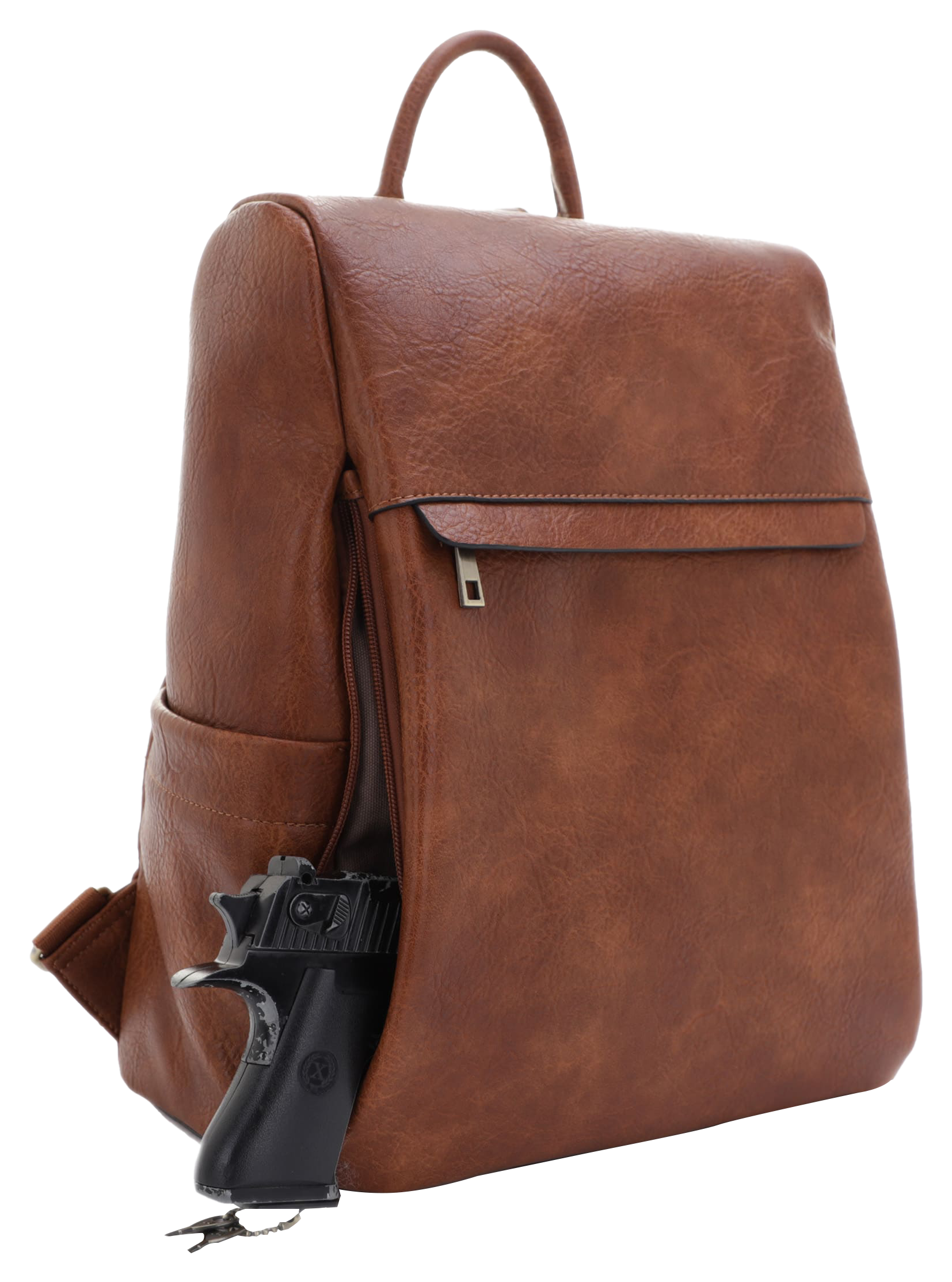 Image of Jessie & James Handbags Sierra Concealed-Carry Lock and Key Backpack Purse - Brown