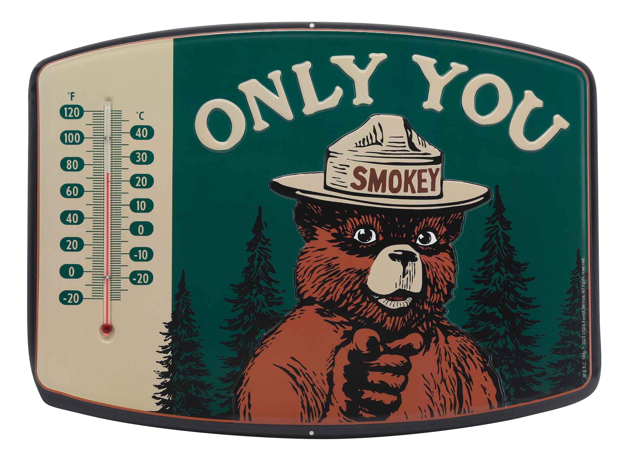 Image of Open Road Brands Smokey Bear Only You Wall Thermometer