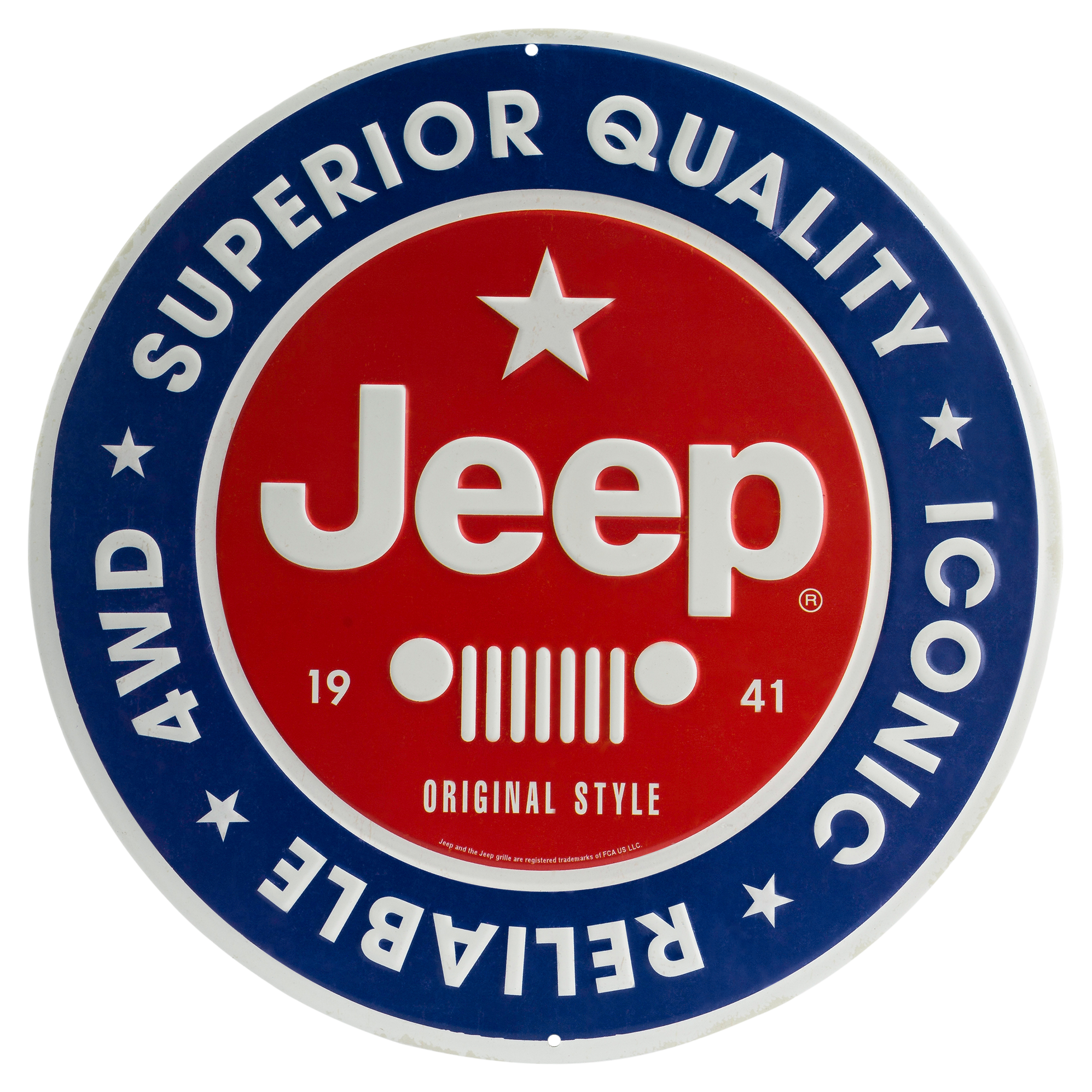 Open Road Brands Jeep Superior Quality Round Embossed Metal Sign | Cabela's