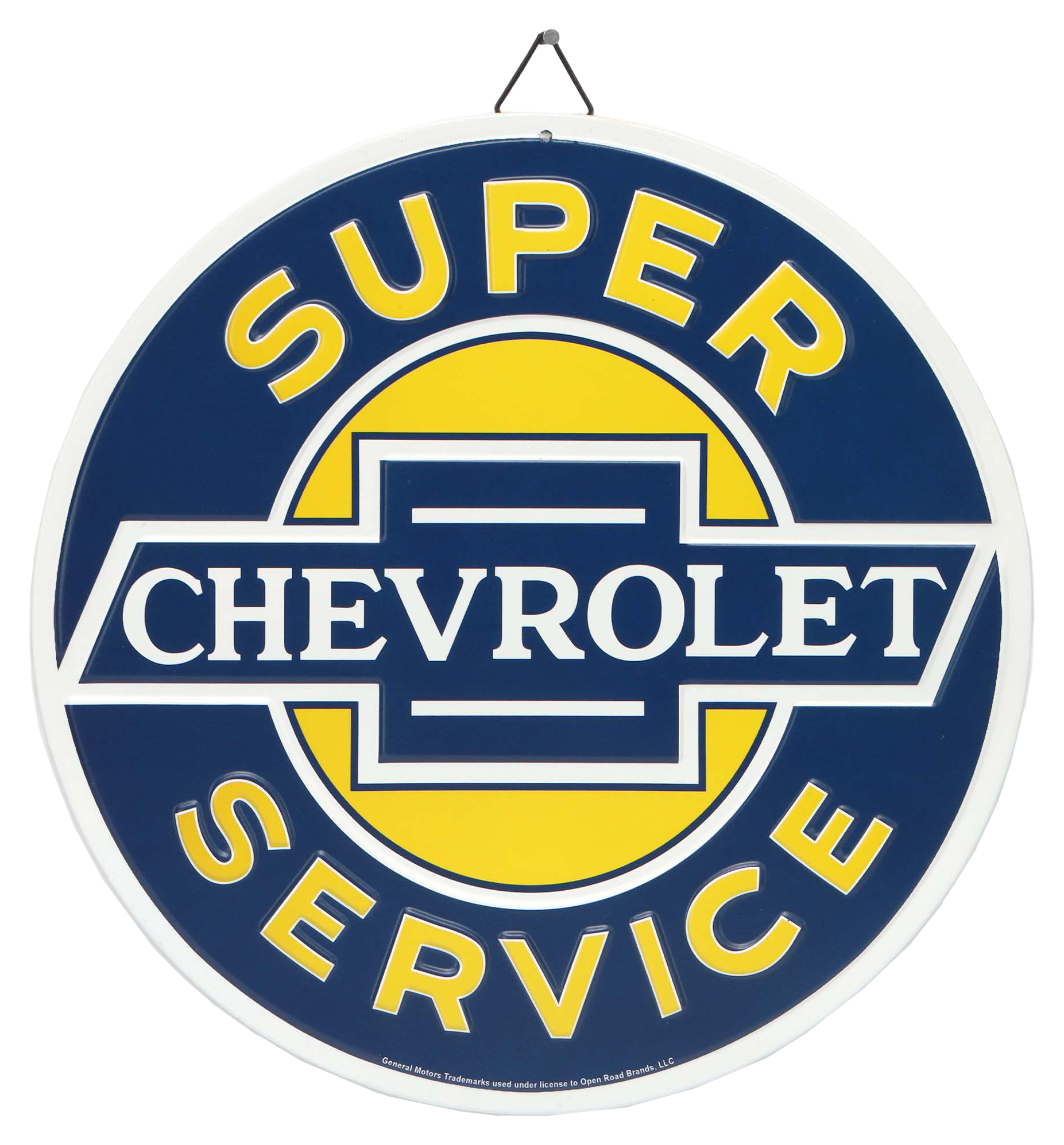 Image of Open Road Brands Chevrolet Super Service Round Metal Sign