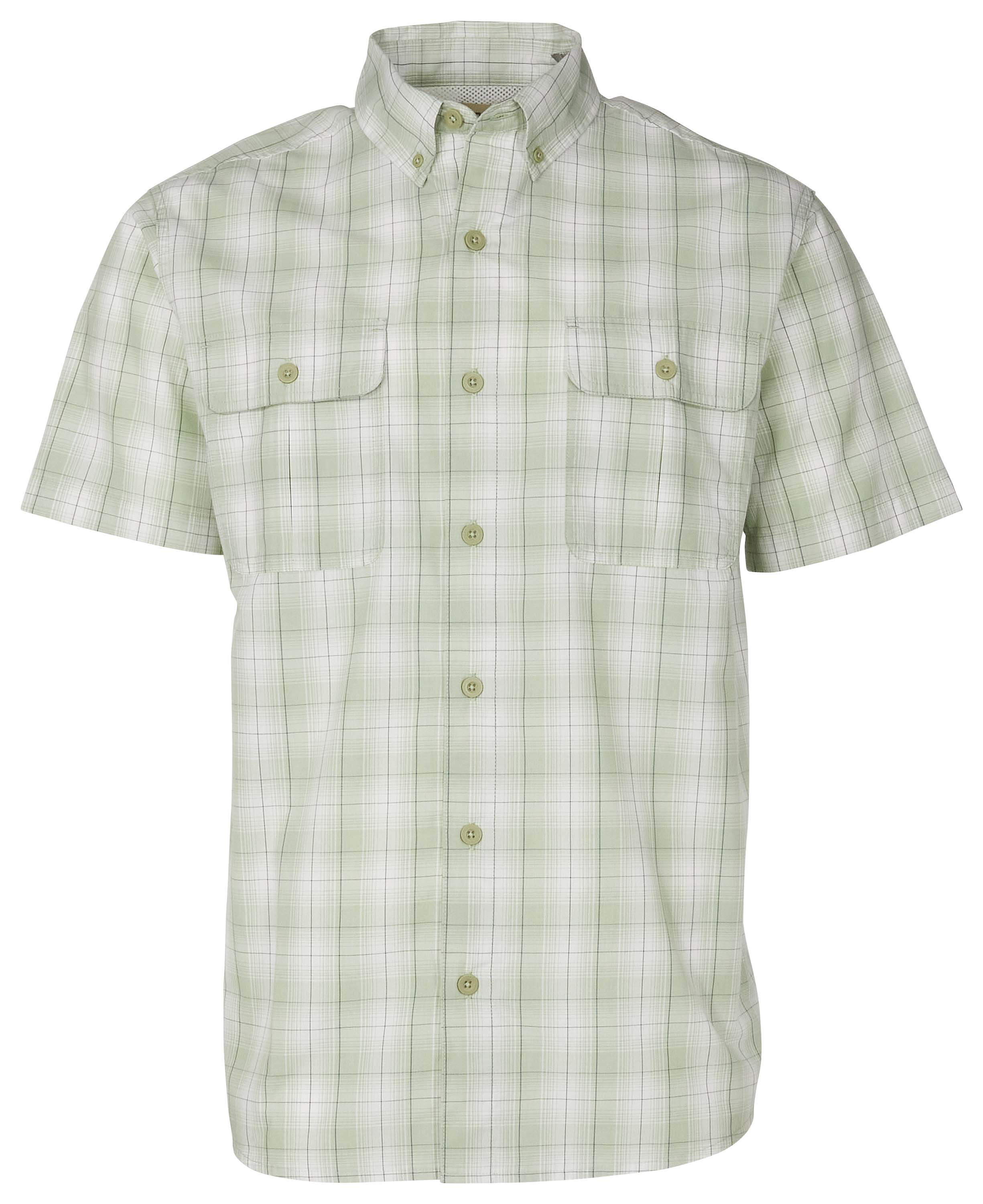 Image of RedHead Spring River Vented-Back Button-Down Short-Sleeve Shirt for Men - Moss Plaid