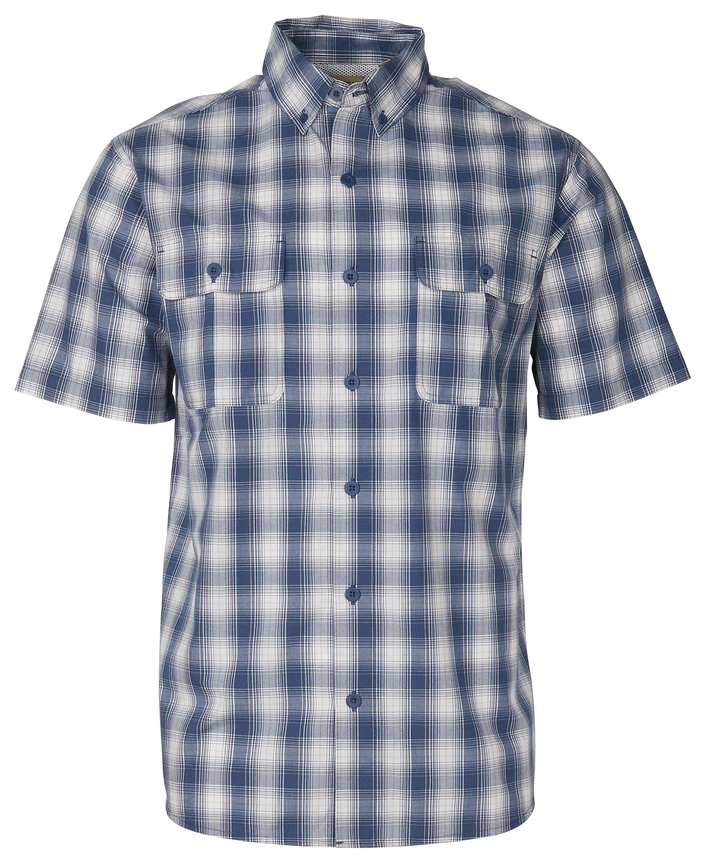 Image of RedHead Spring River Vented-Back Button-Down Short-Sleeve Shirt for Men - Sea Plaid