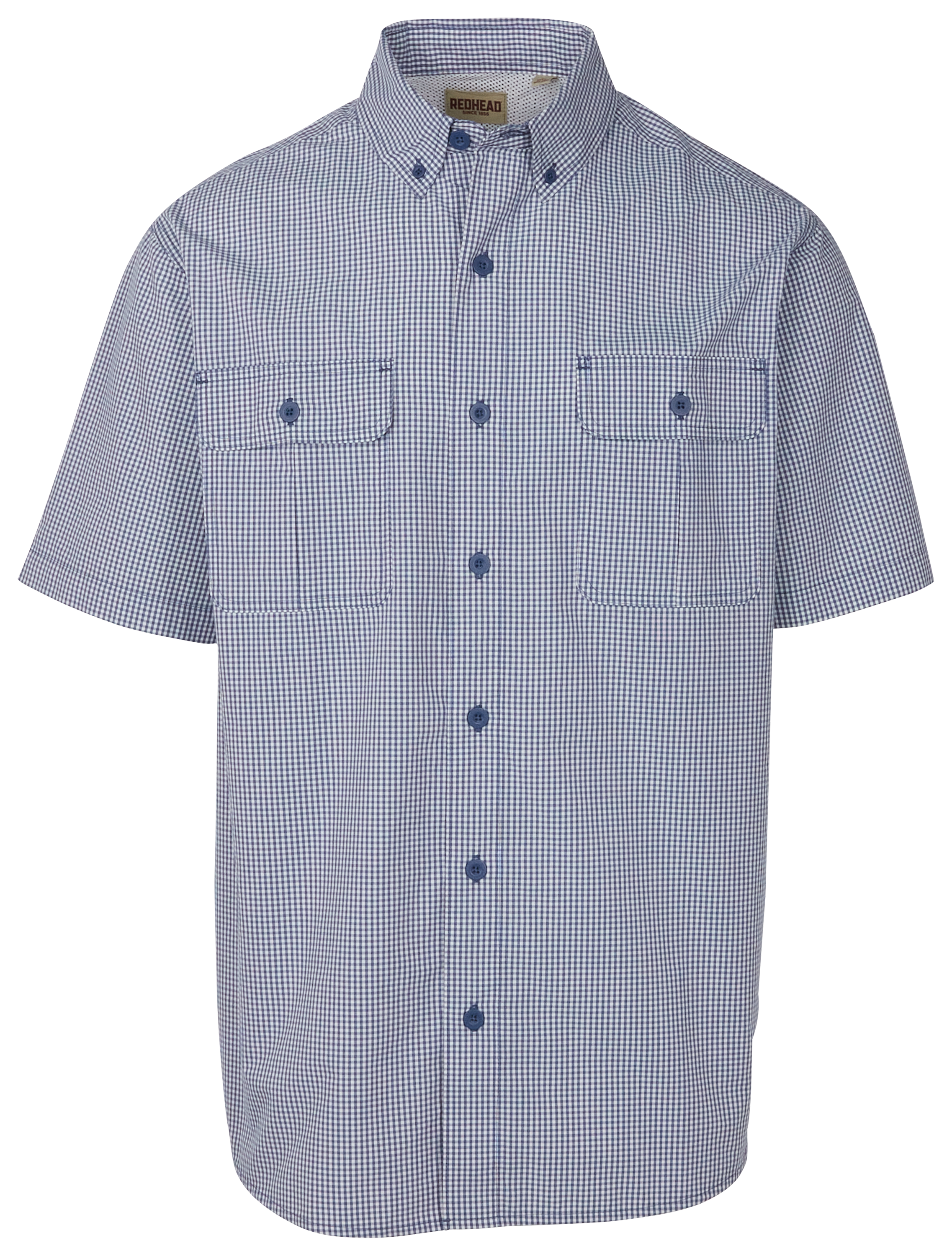 Image of RedHead Spring River Vented-Back Button-Down Short-Sleeve Shirt for Men - Sea Check
