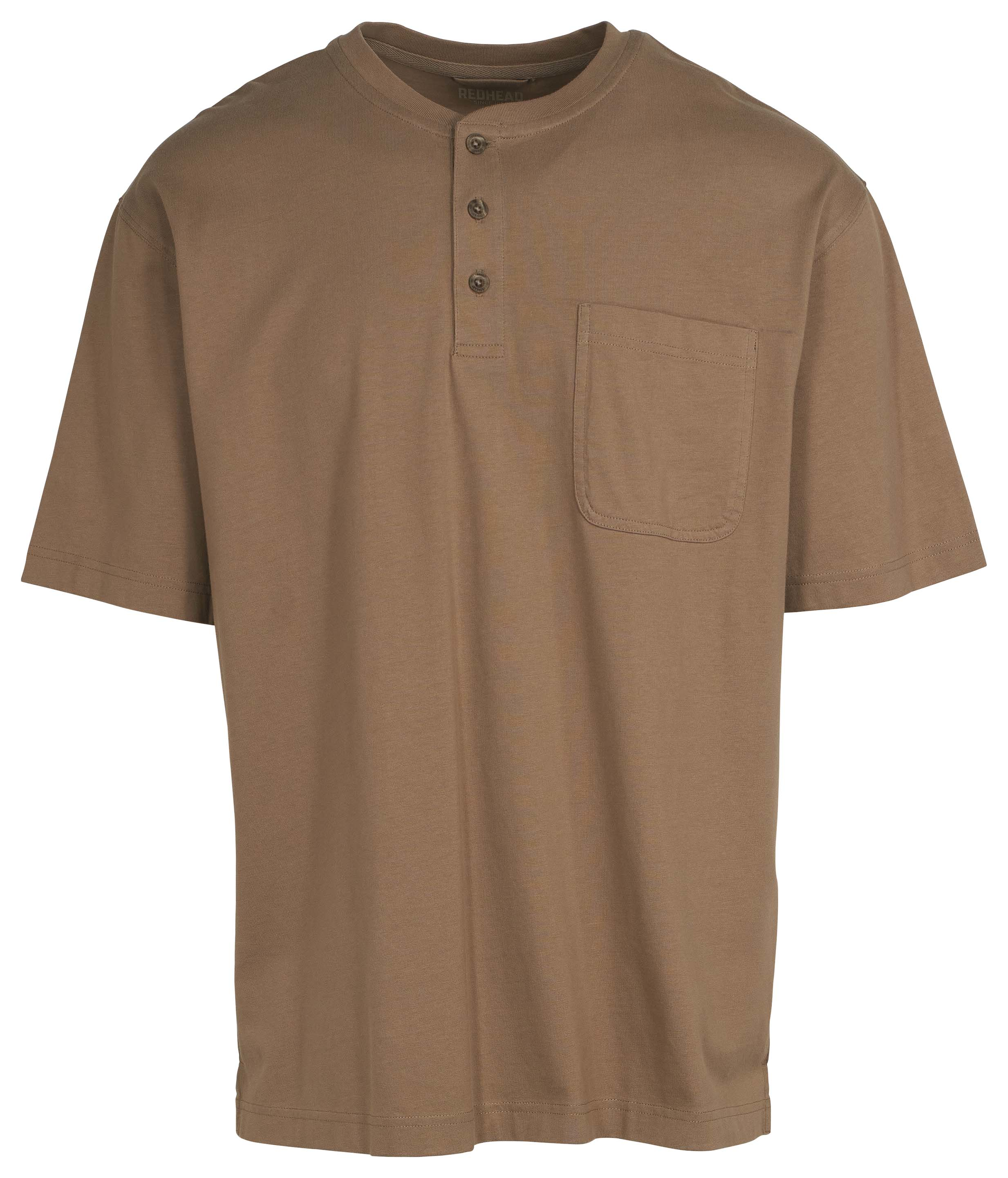 Image of RedHead Henley Pocket Short-Sleeve Shirt - Timber Wolf
