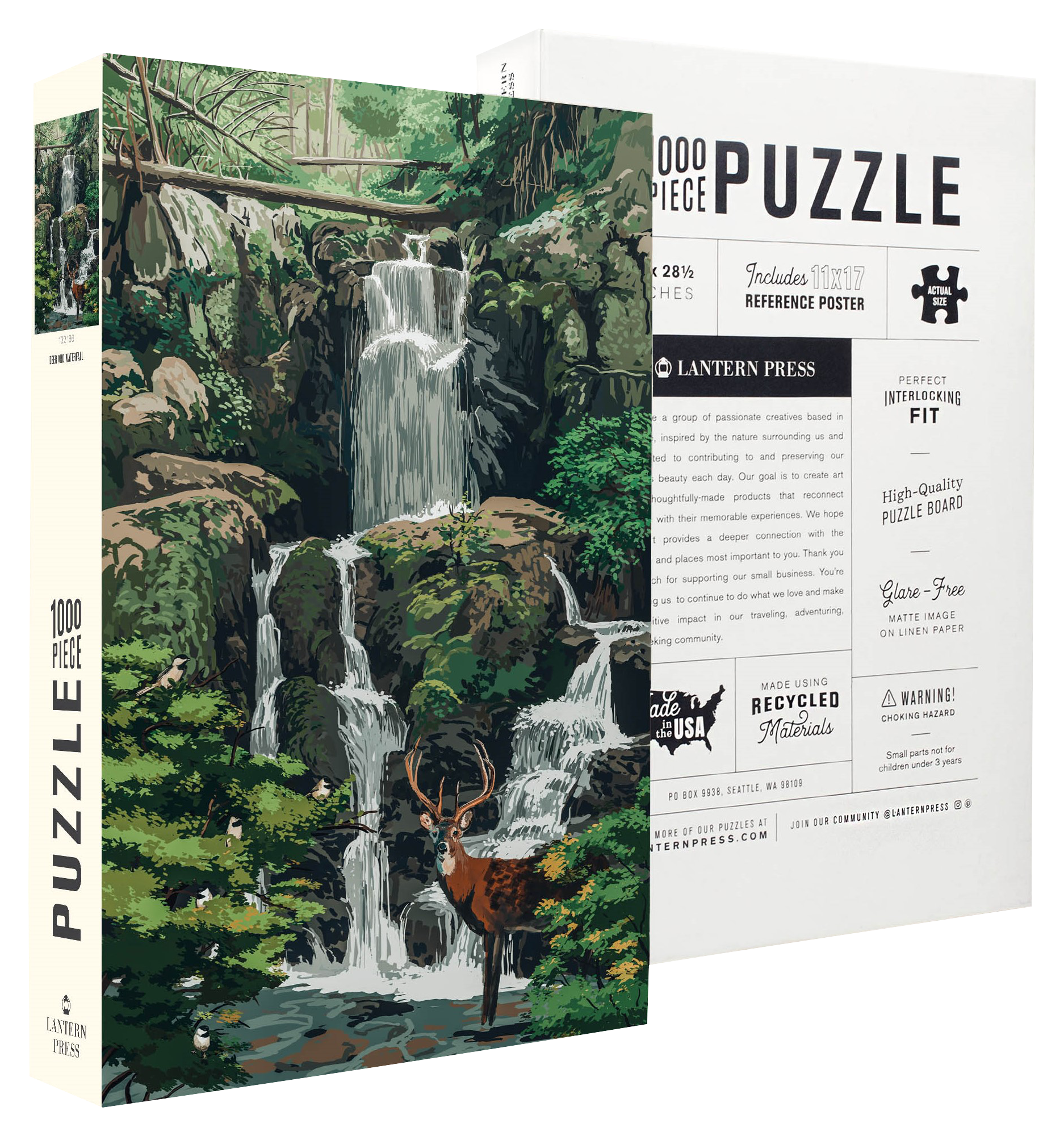 Image of Lantern Press Deer & Falls 1,000-Piece Jigsaw Puzzle